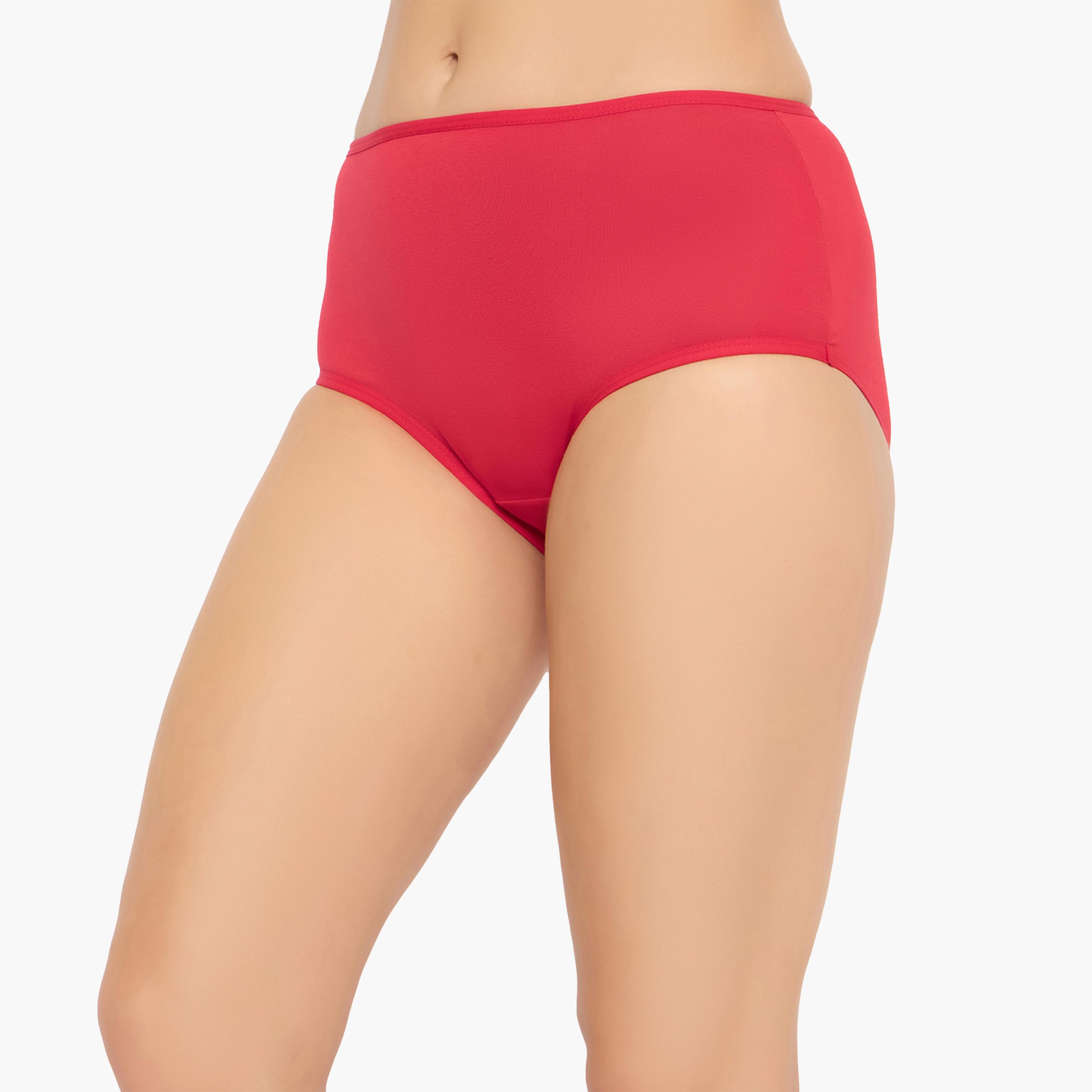 كولفيا × ستايلي - طقم 3 قطع للنساء - سراويل داخلية سادة عالية الخصر-women-clothing-lingerie-panties-image-1