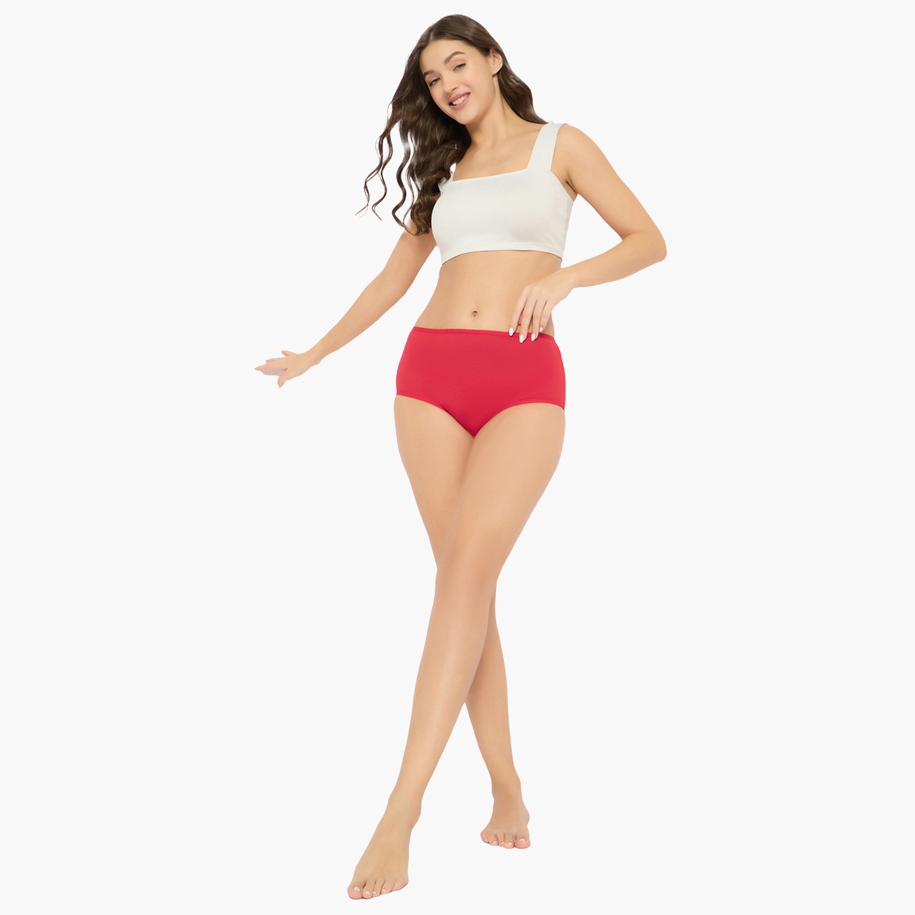 كولفيا × ستايلي - طقم 3 قطع للنساء - سراويل داخلية سادة عالية الخصر-women-clothing-lingerie-panties-image-2