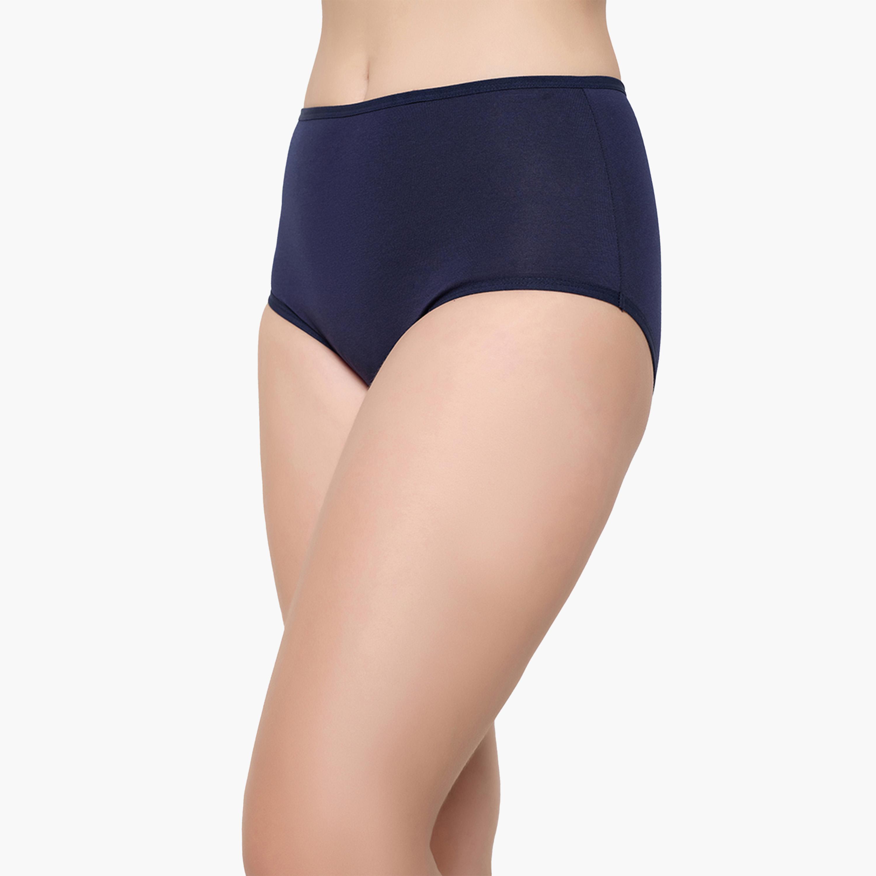 كولفيا × ستايلي - طقم 3 قطع للنساء - سراويل داخلية سادة عالية الخصر-women-clothing-lingerie-panties-image-3
