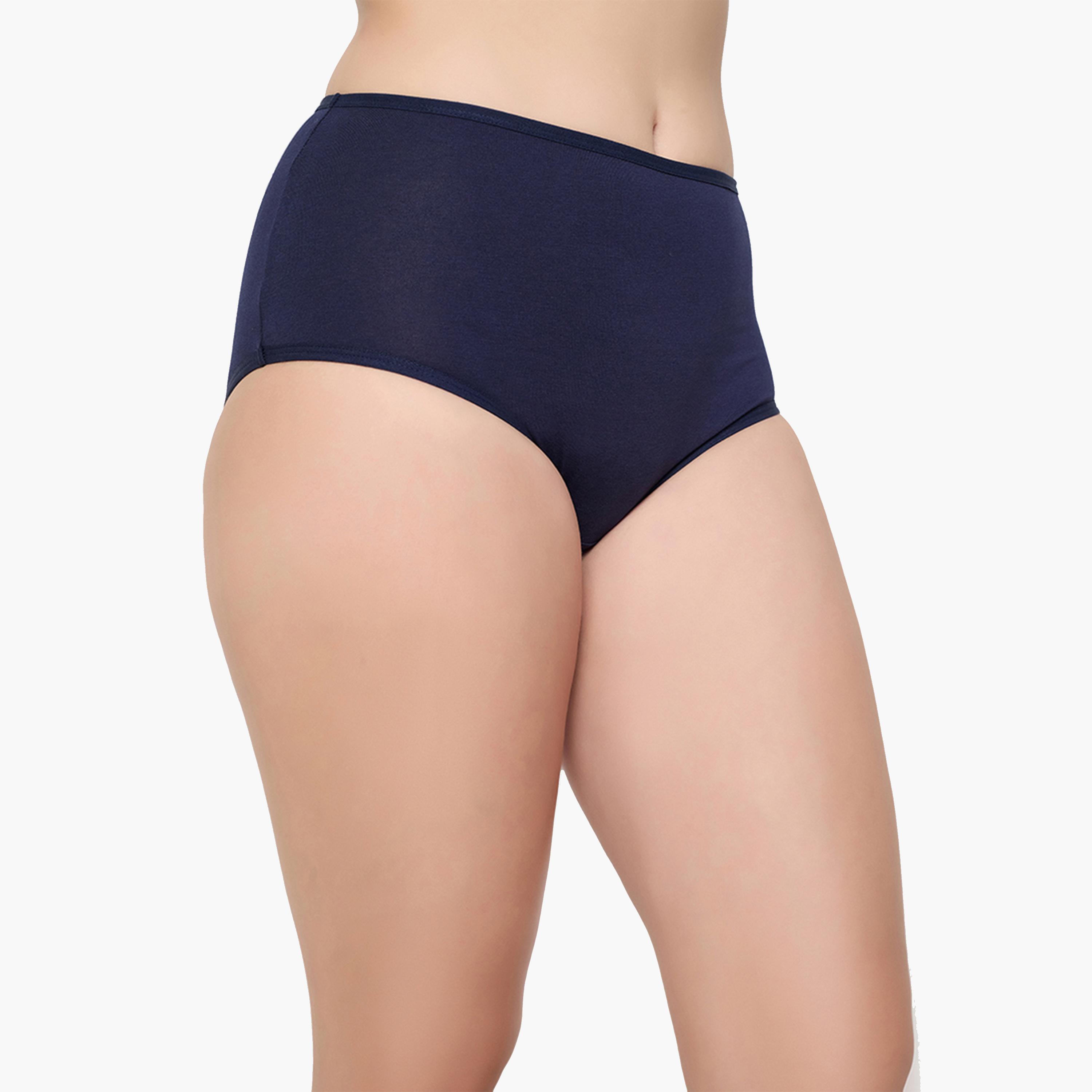 كولفيا × ستايلي - طقم 3 قطع للنساء - سراويل داخلية سادة عالية الخصر-women-clothing-lingerie-panties-image-4