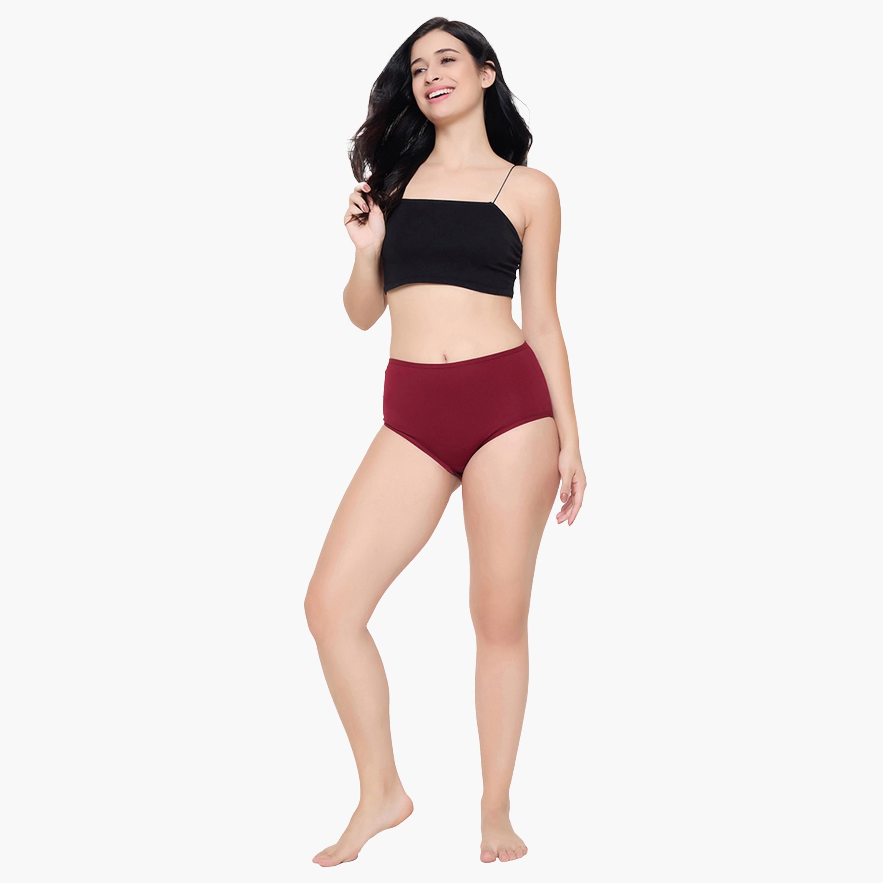 كولفيا × ستايلي - طقم 3 قطع للنساء - سراويل داخلية سادة عالية الخصر-women-clothing-lingerie-panties-image-8