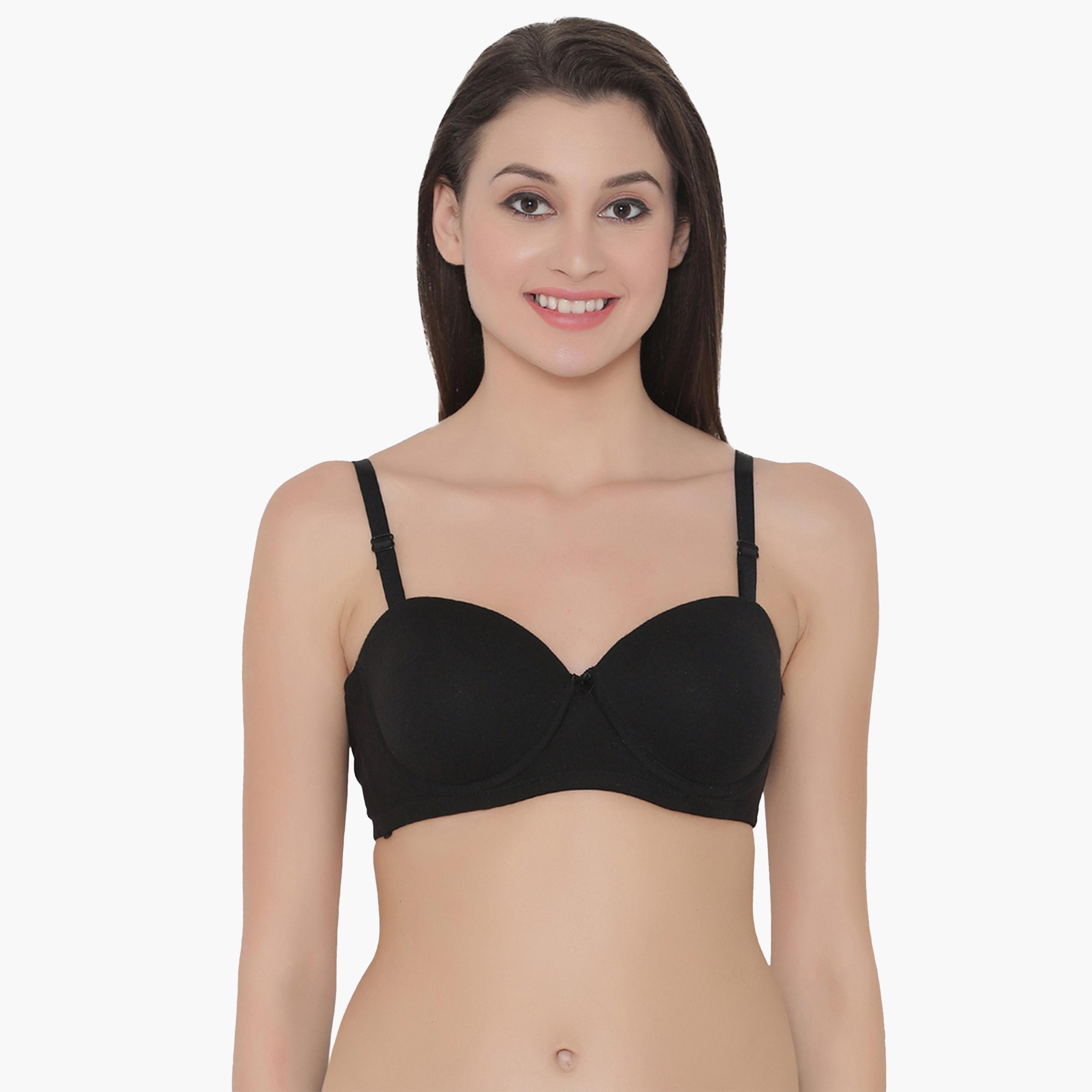 Clovia X Styli Black Pack of 2 Padded Underwired Full Coverage Multiway T-Shirt Bras-women-clothing-lingerie-bras-image-1