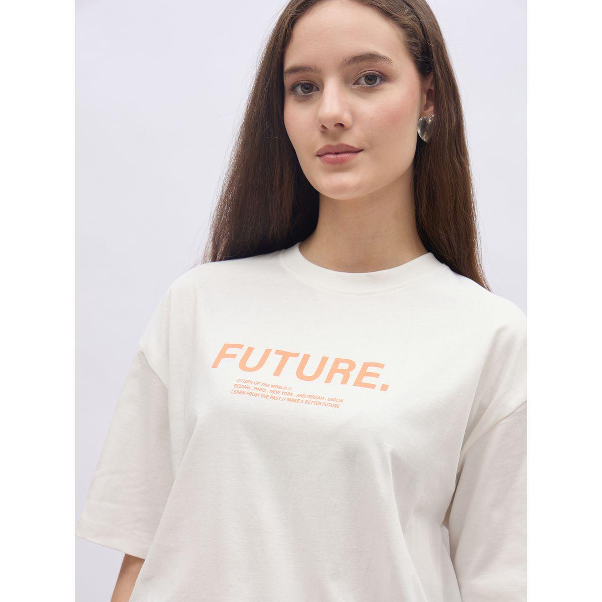 Styli Women Cream Slogan Print Short Sleeve Oversized T-Shirt-women-clothing-tshirts-image-4