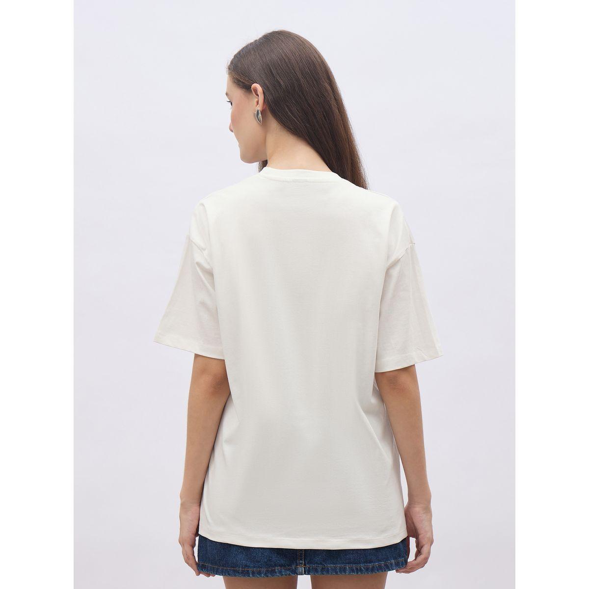 Styli Women Cream Slogan Print Short Sleeve Oversized T-Shirt-women-clothing-tshirts-image-5
