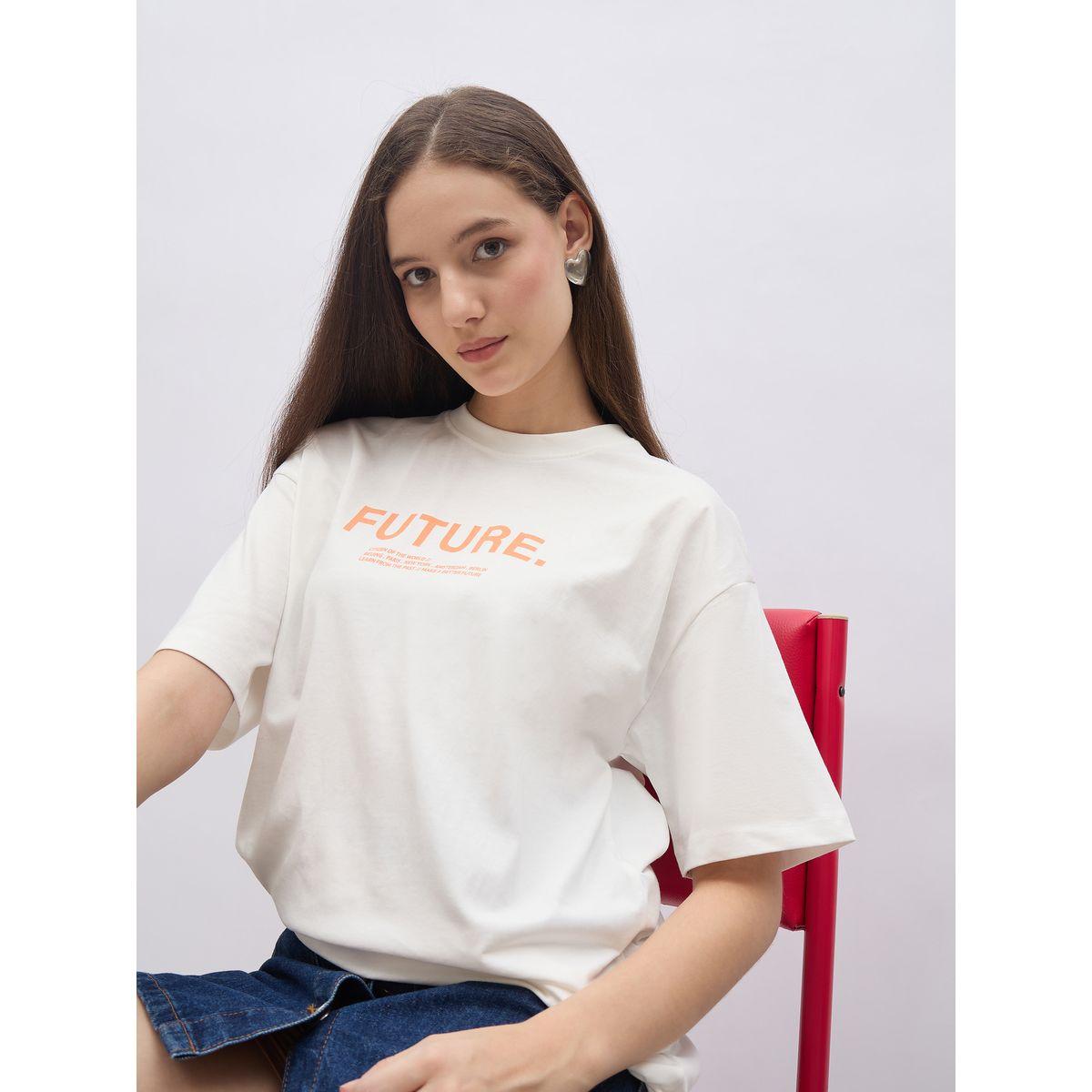 Styli Women Cream Slogan Print Short Sleeve Oversized T-Shirt-women-clothing-tshirts-image-6