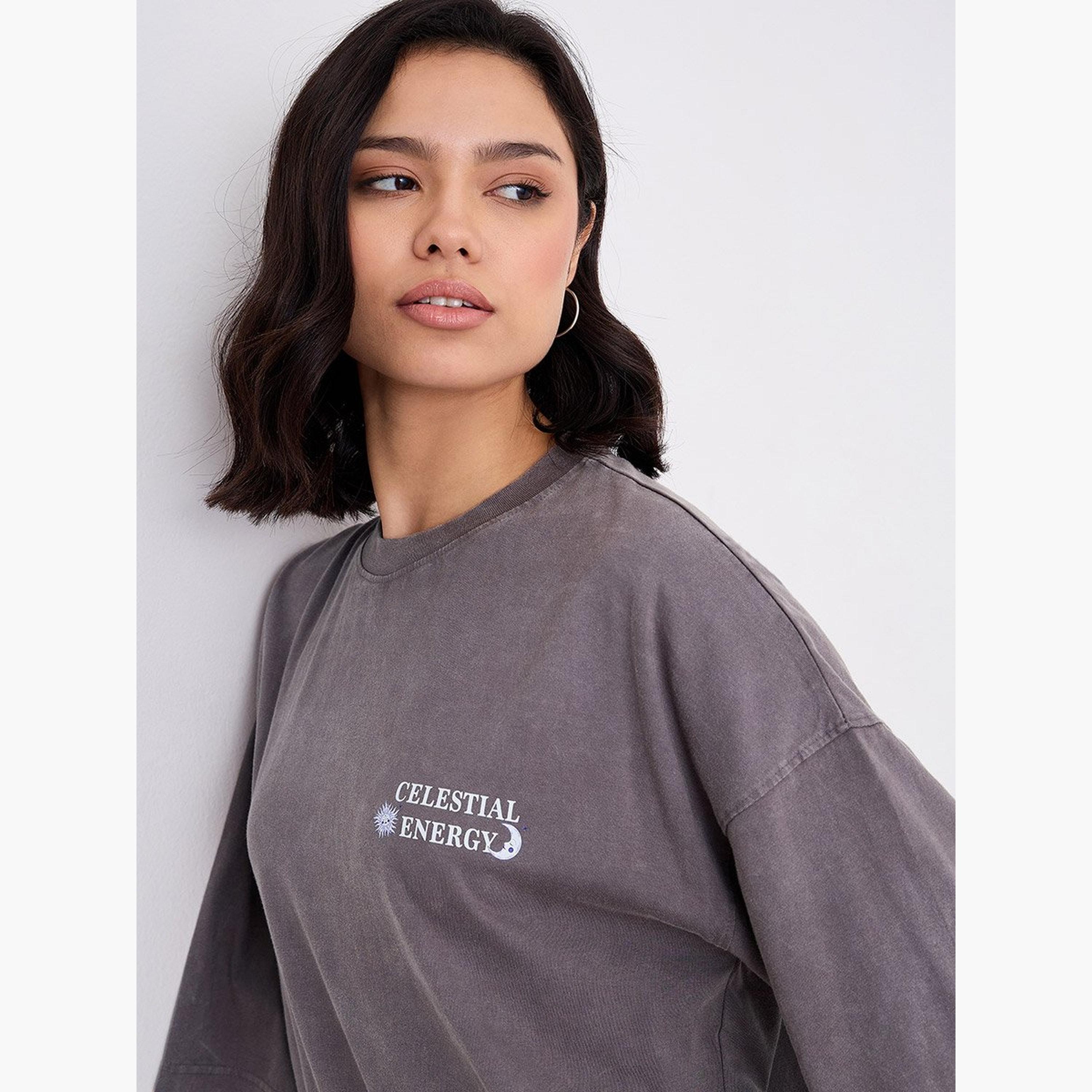 Styli Acid Washed Graphic Print Oversized T-Shirt-women-clothing-tshirts-image-3