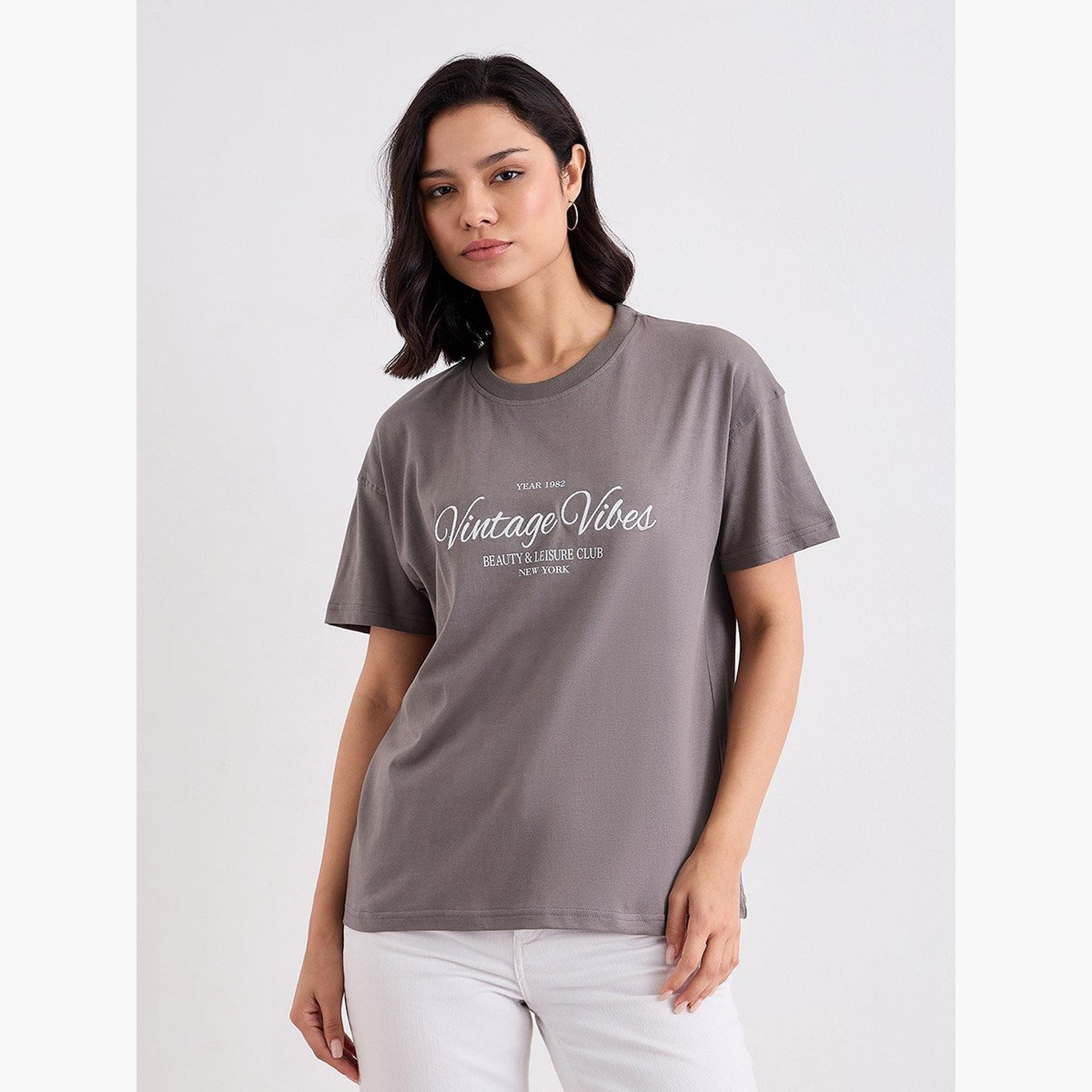 Styli Embroidered Slogan Boxy Fit T-Shirt-women-clothing-tshirts-image-1