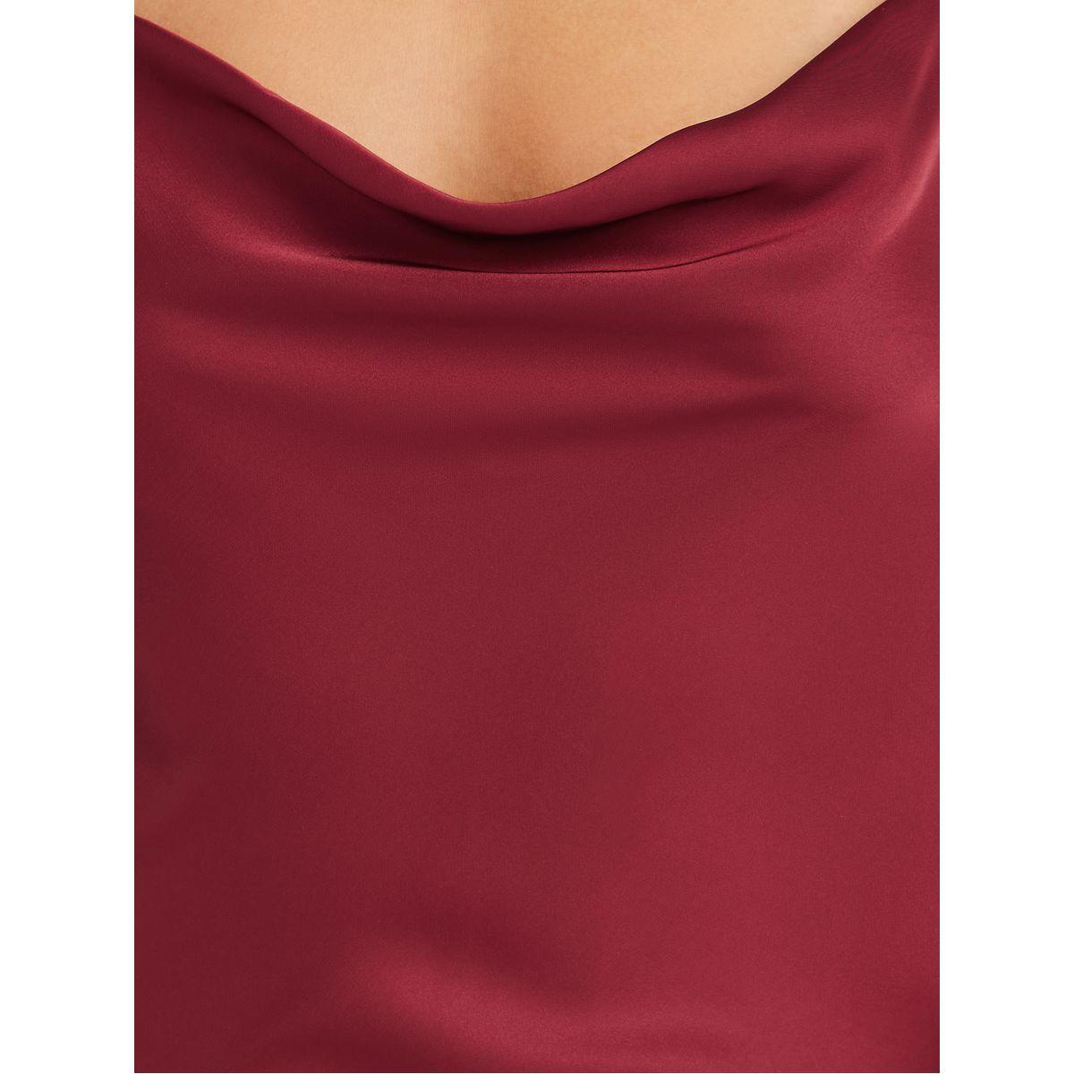 قميص نوم ساتان بياقة منسدلة وكشكش-women-clothing-lingerie-babydollsandbodysuits-image-2