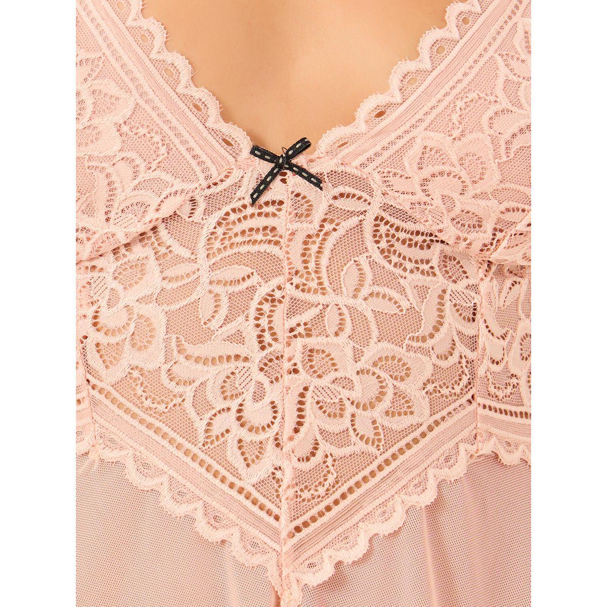 Styli Lace Panel Babydoll with Briefs-women-clothing-lingerie-babydollsandbodysuits-image-2