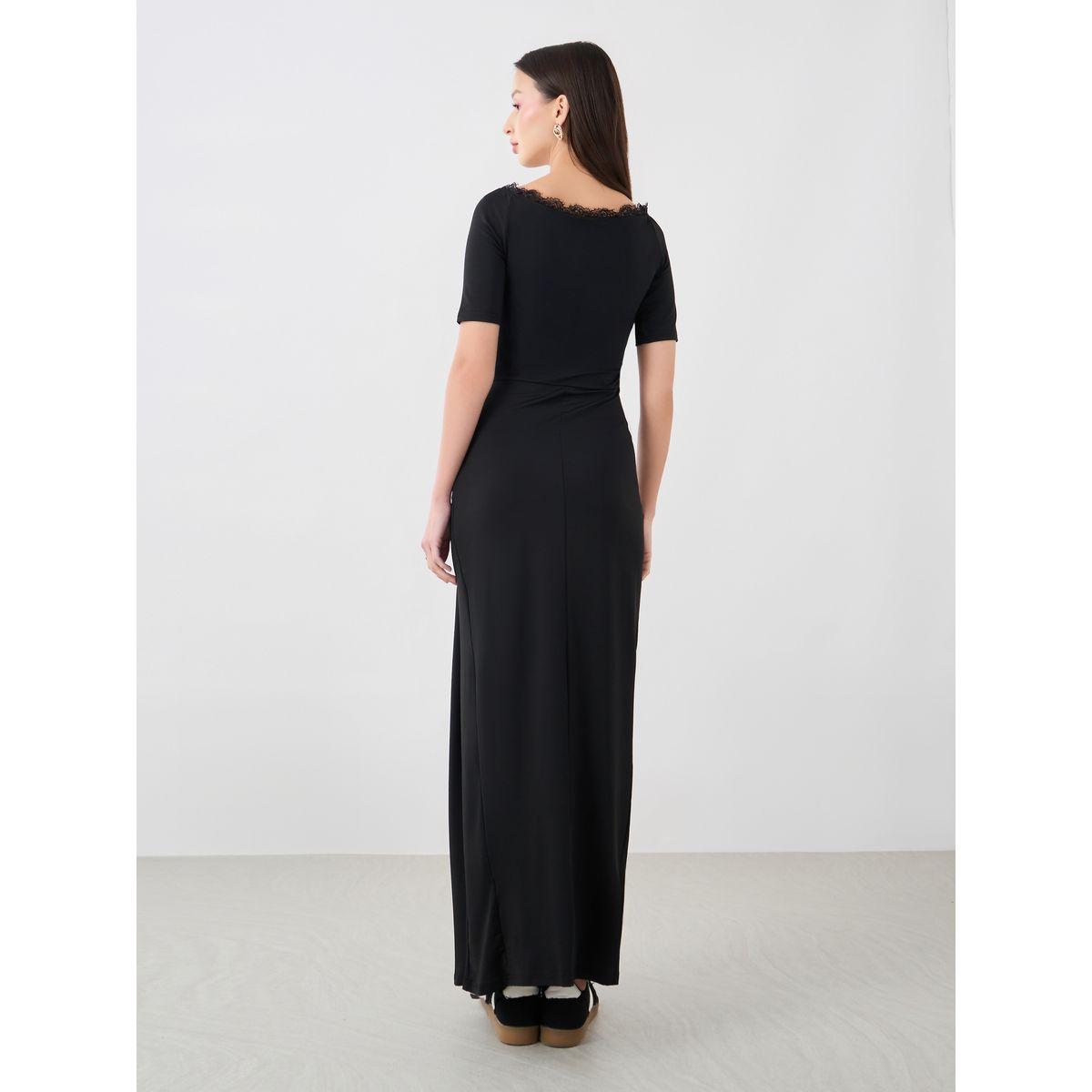 فستان طويل سادة بياقة قارب وتفاصيل دانتيل-women-clothing-dresses-image-4