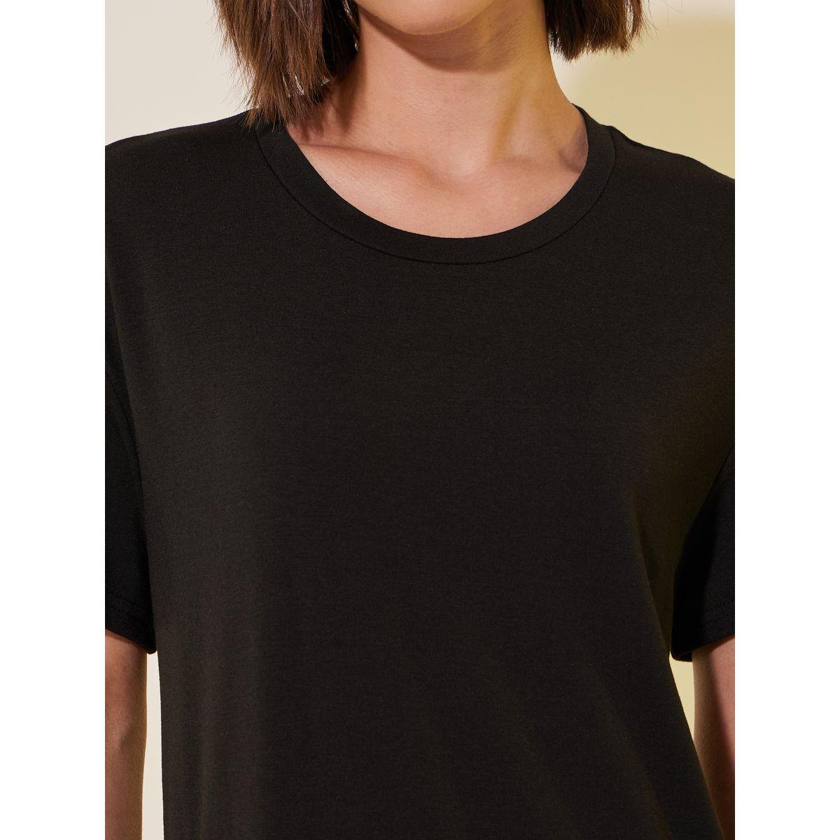 فستان طويل سادة بأكمام قصيرة وخصر بتفاصيل مُجمعة-women-clothing-dresses-image-4