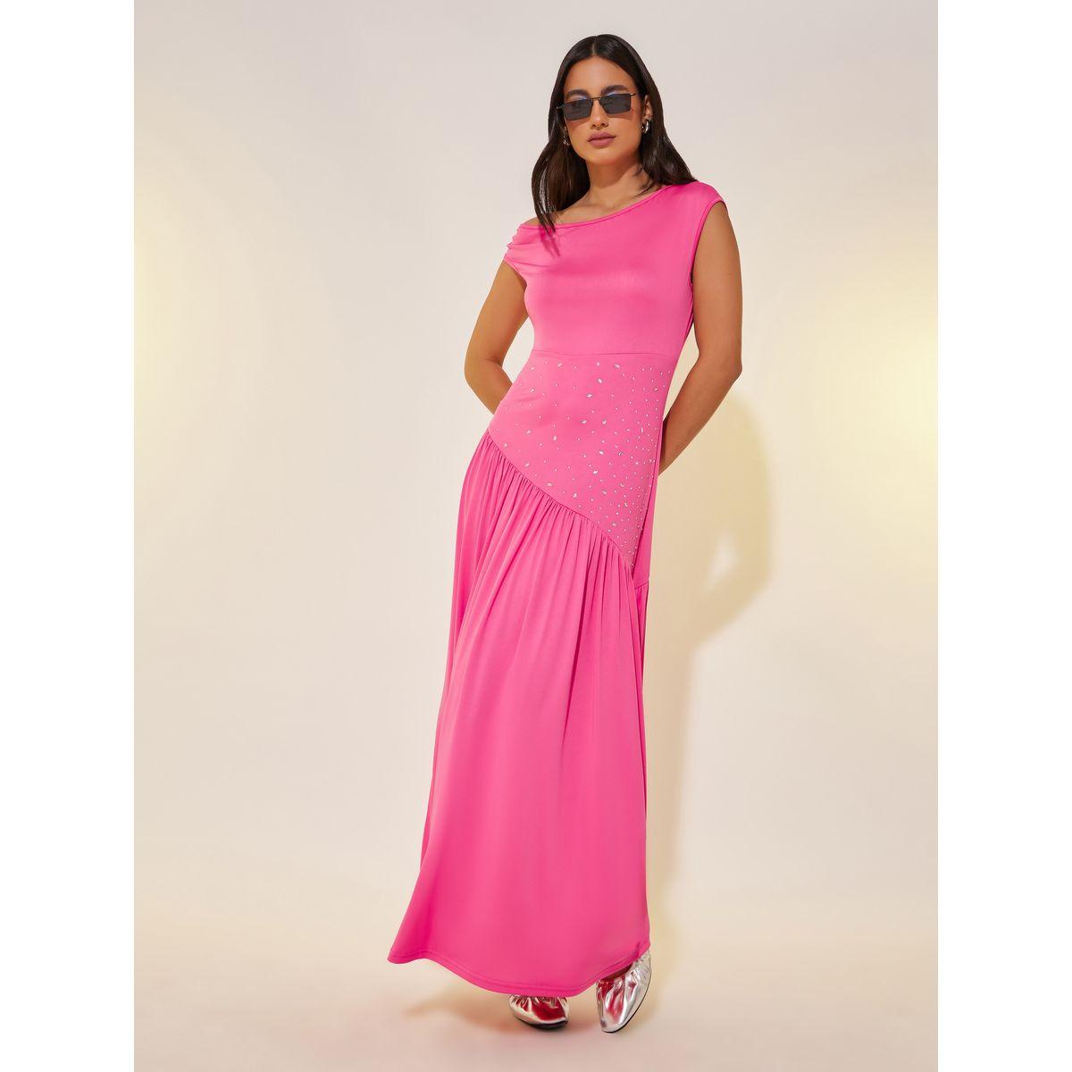 فستان ميدي بحافة واسعة وأكتاف مكشوفة-women-clothing-dresses-image-1