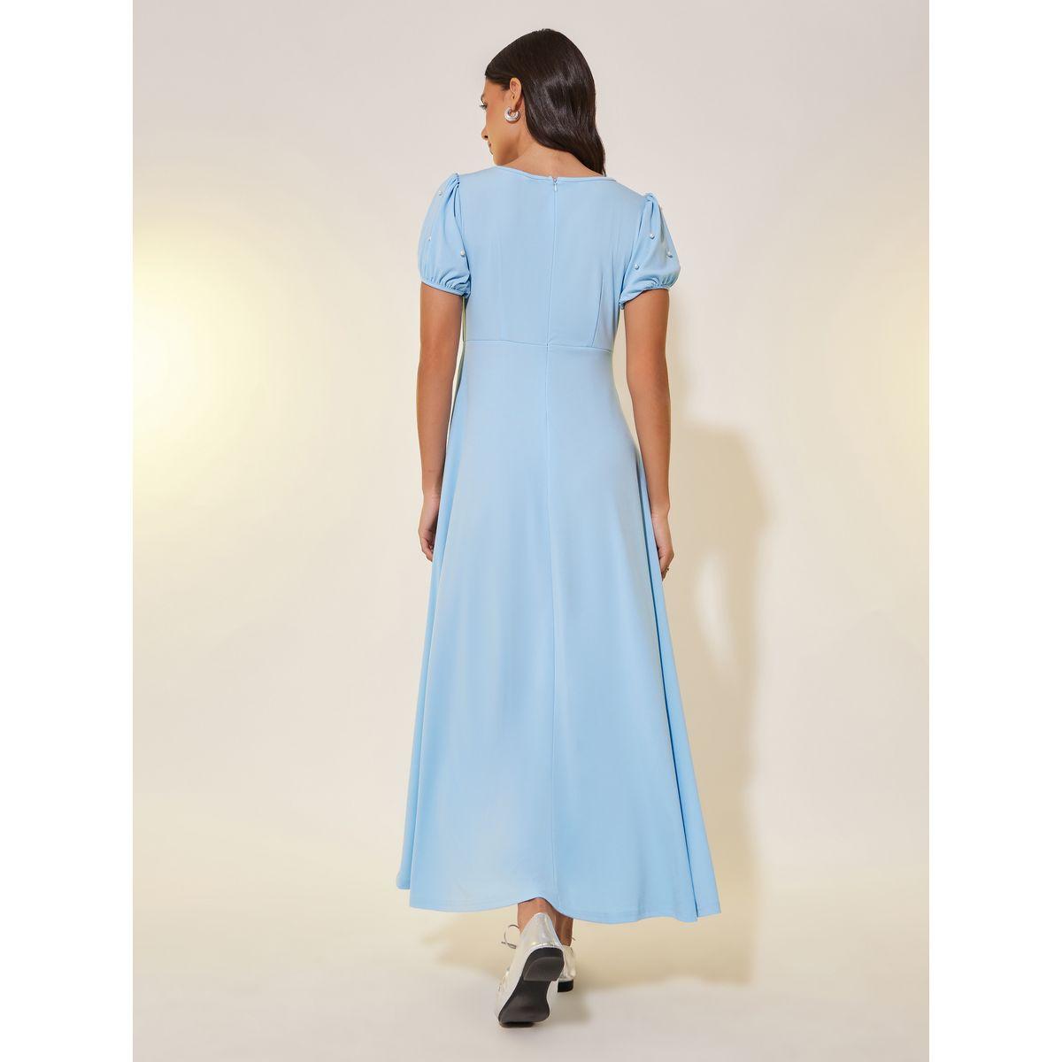 فستان طويل منمق بلؤلؤ صناعي مع أكمام منفوخة-women-clothing-dresses-image-5