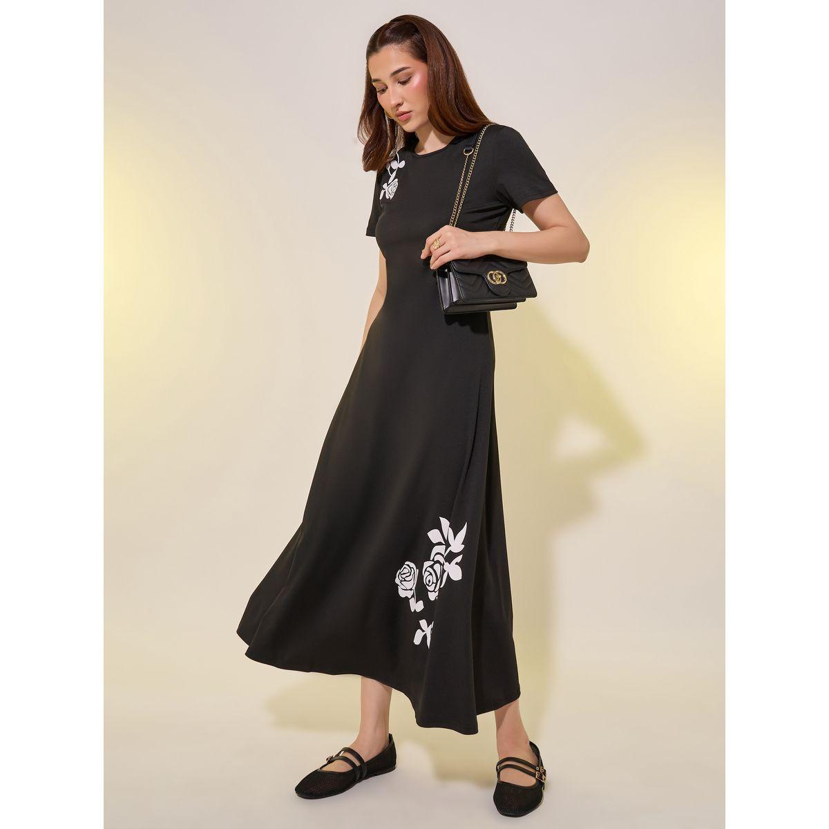 فستان ميدي بطبعة زهور وأكمام قصيرة-women-clothing-dresses-image-2