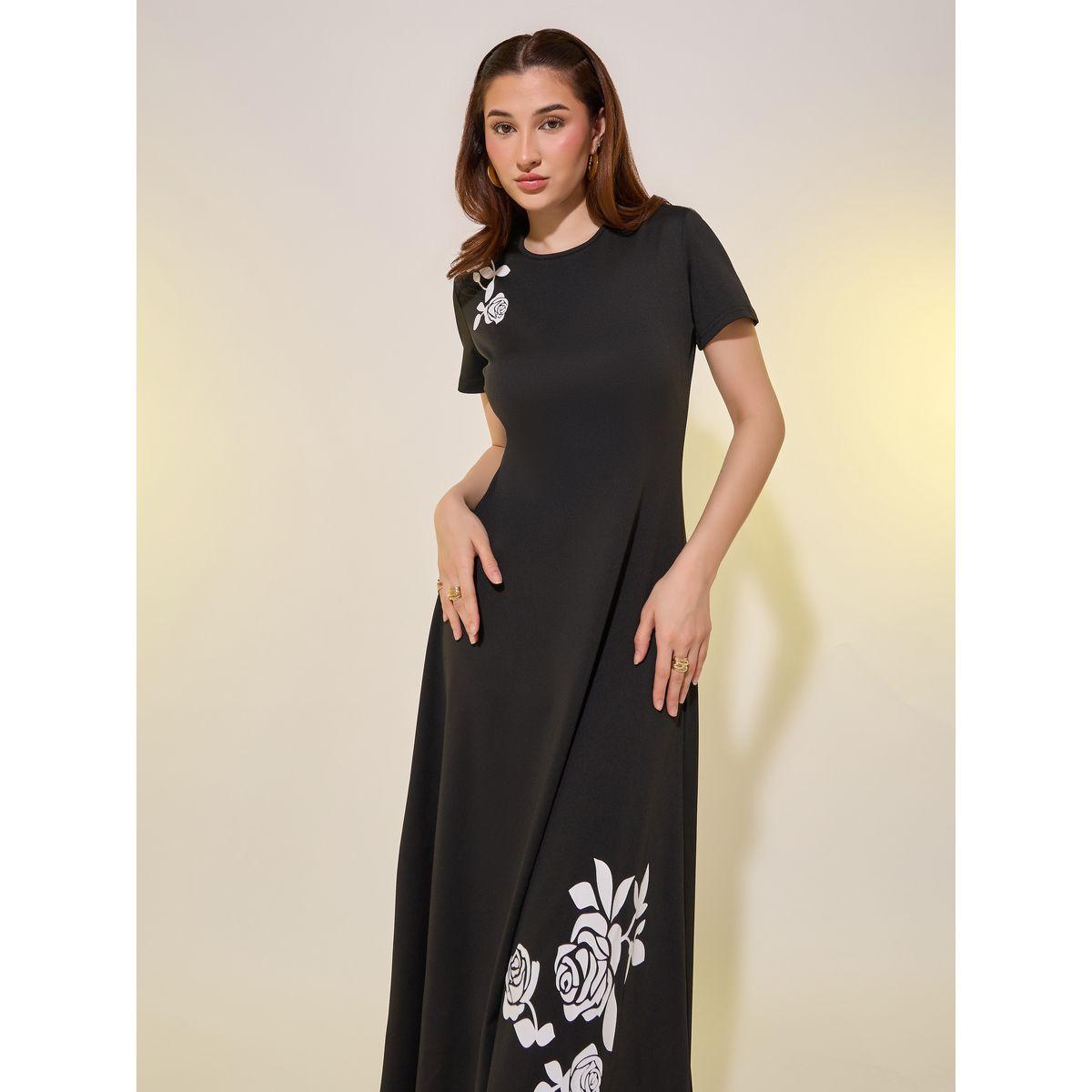Styli Floral Print Short Sleeves A-Line Midi Dress-women-clothing-dresses-image-3