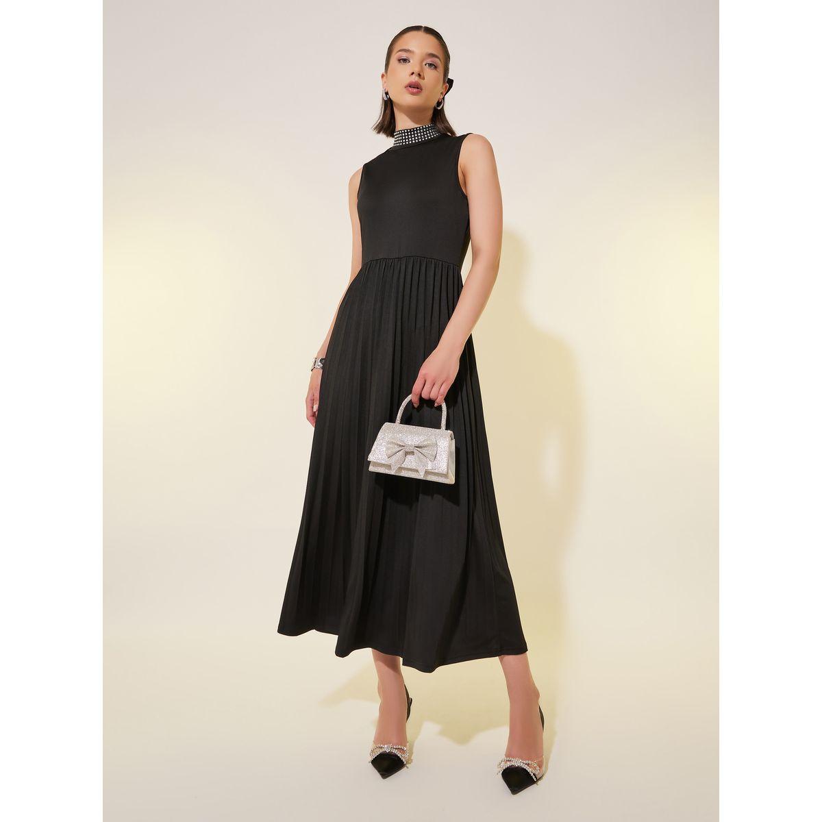 فستان ميدي بلا أكمام مع كسرات-women-clothing-dresses-image-1
