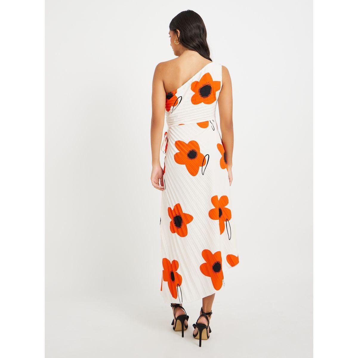 فستان ميدي بطبعة زهور وكتف واحد-women-clothing-dresses-image-5