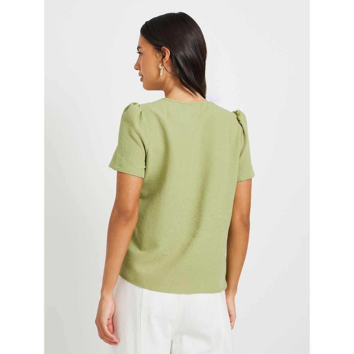 Styli Texture Asymmetric Neck Ruffled Detail Top-women-clothing-shirtsandblouses-blouses-image-4