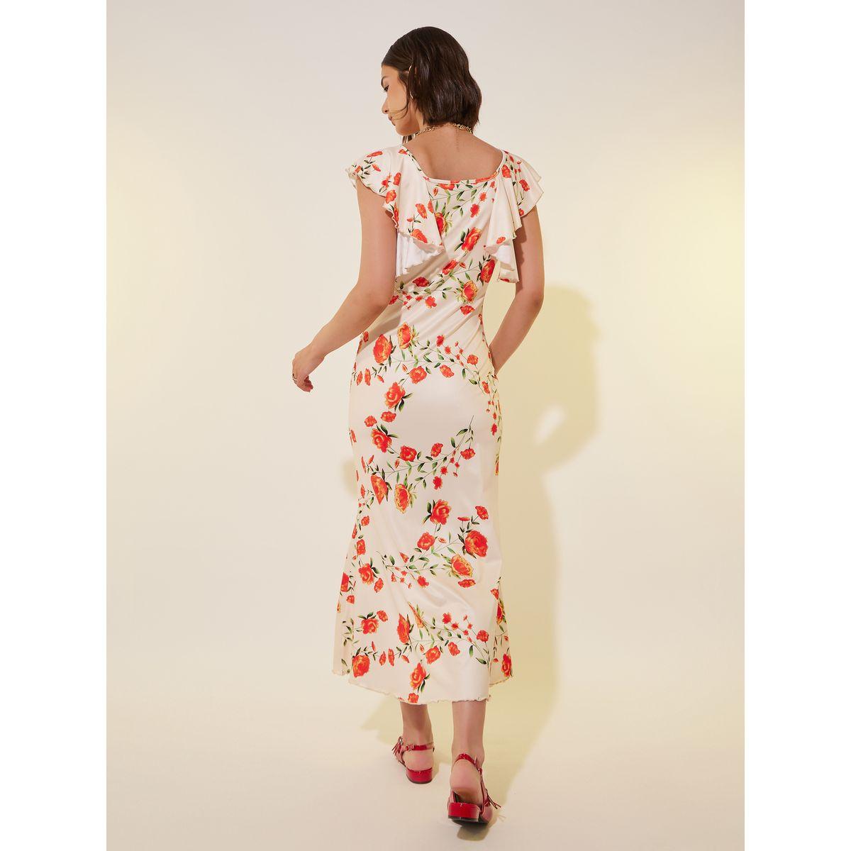 فستان ميدي بديكون مطبع بالكامل مع كشكش-women-clothing-dresses-image-5