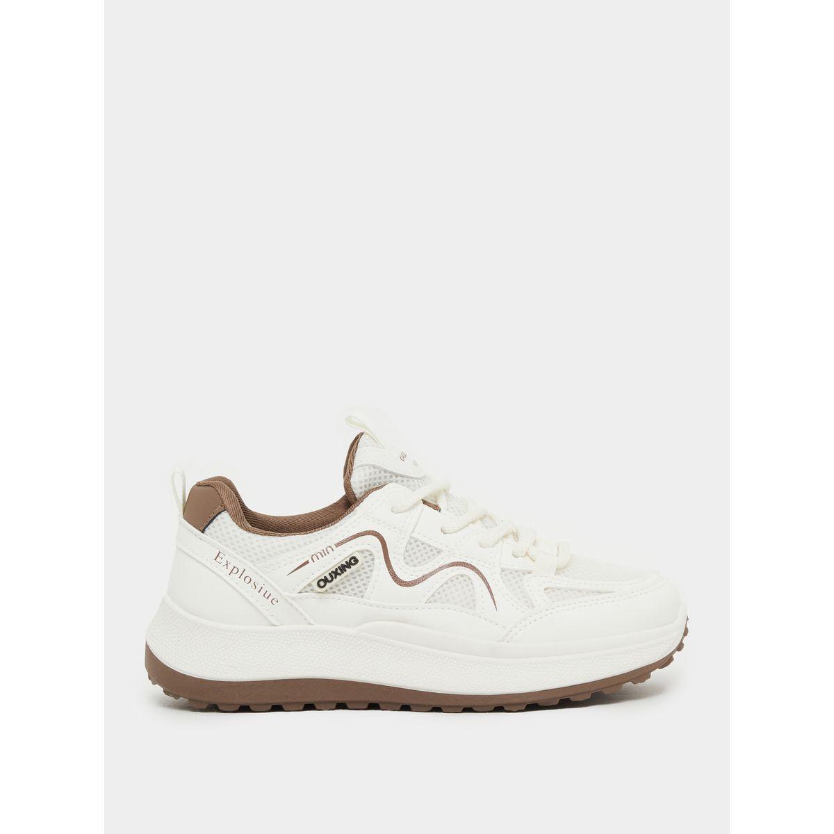 Styli Contrast Trim Lace-Up Chunky Sneakers with Back Pull Tab-women-shoes-sneakers-image-2