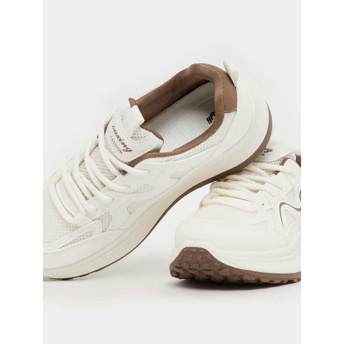 Styli Contrast Trim Lace-Up Chunky Sneakers with Back Pull Tab-women-shoes-sneakers-image-4