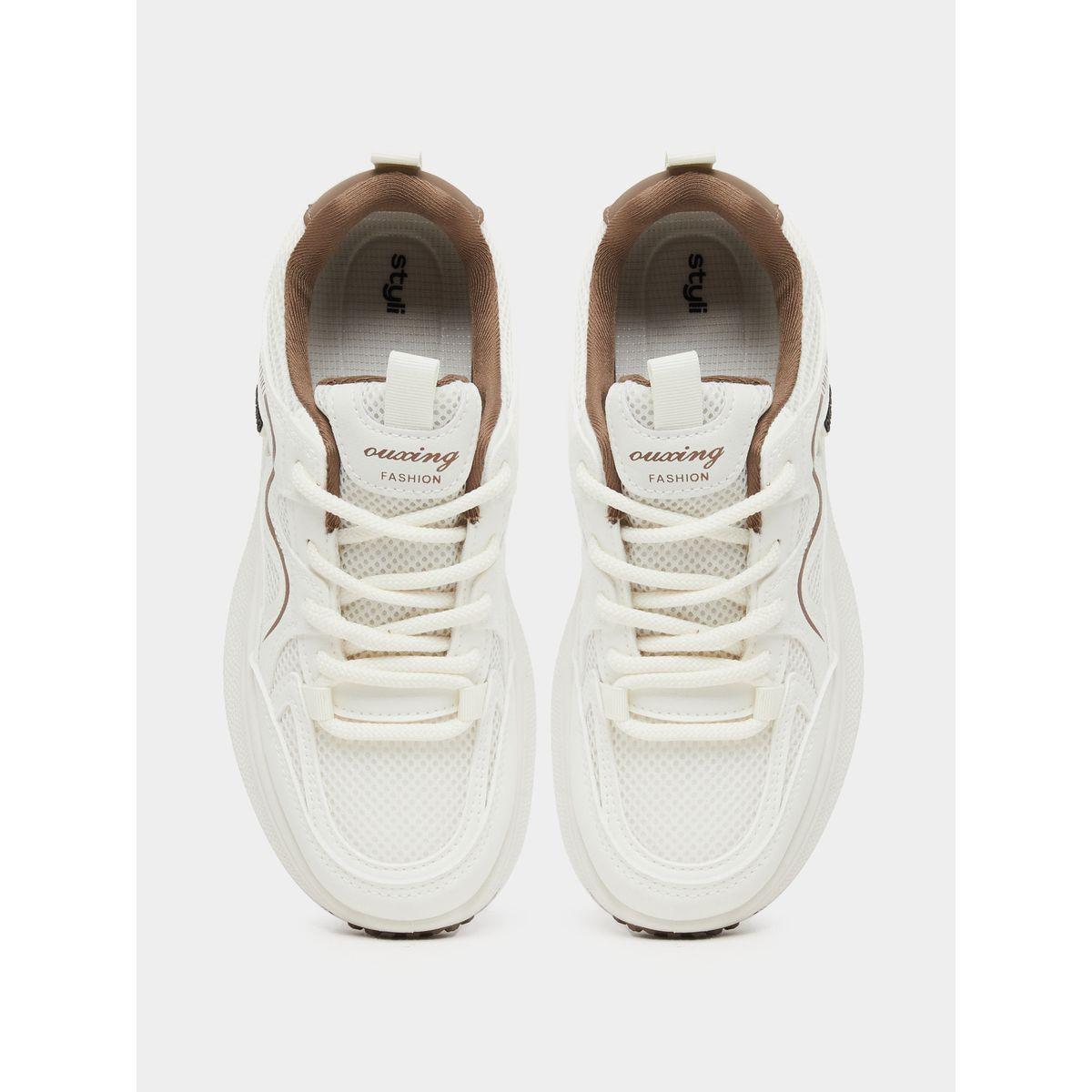 Styli Contrast Trim Lace-Up Chunky Sneakers with Back Pull Tab-women-shoes-sneakers-image-6