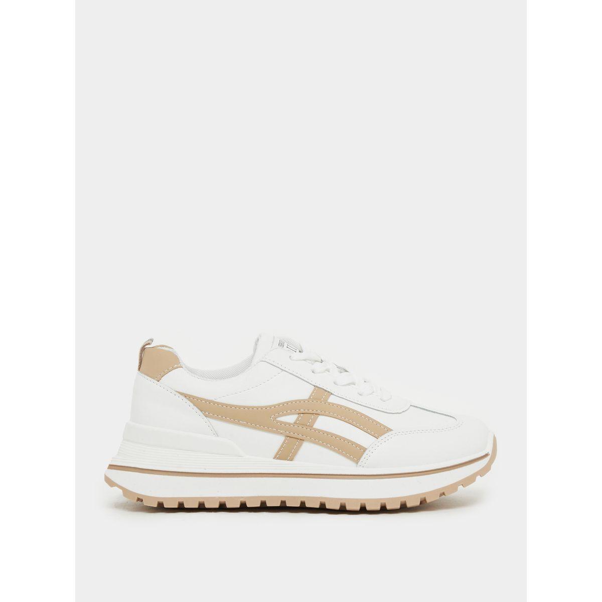 Styli Contrast Trim Lace-Up Chunky Sneakers with Back Pull Tab-women-shoes-sneakers-image-2