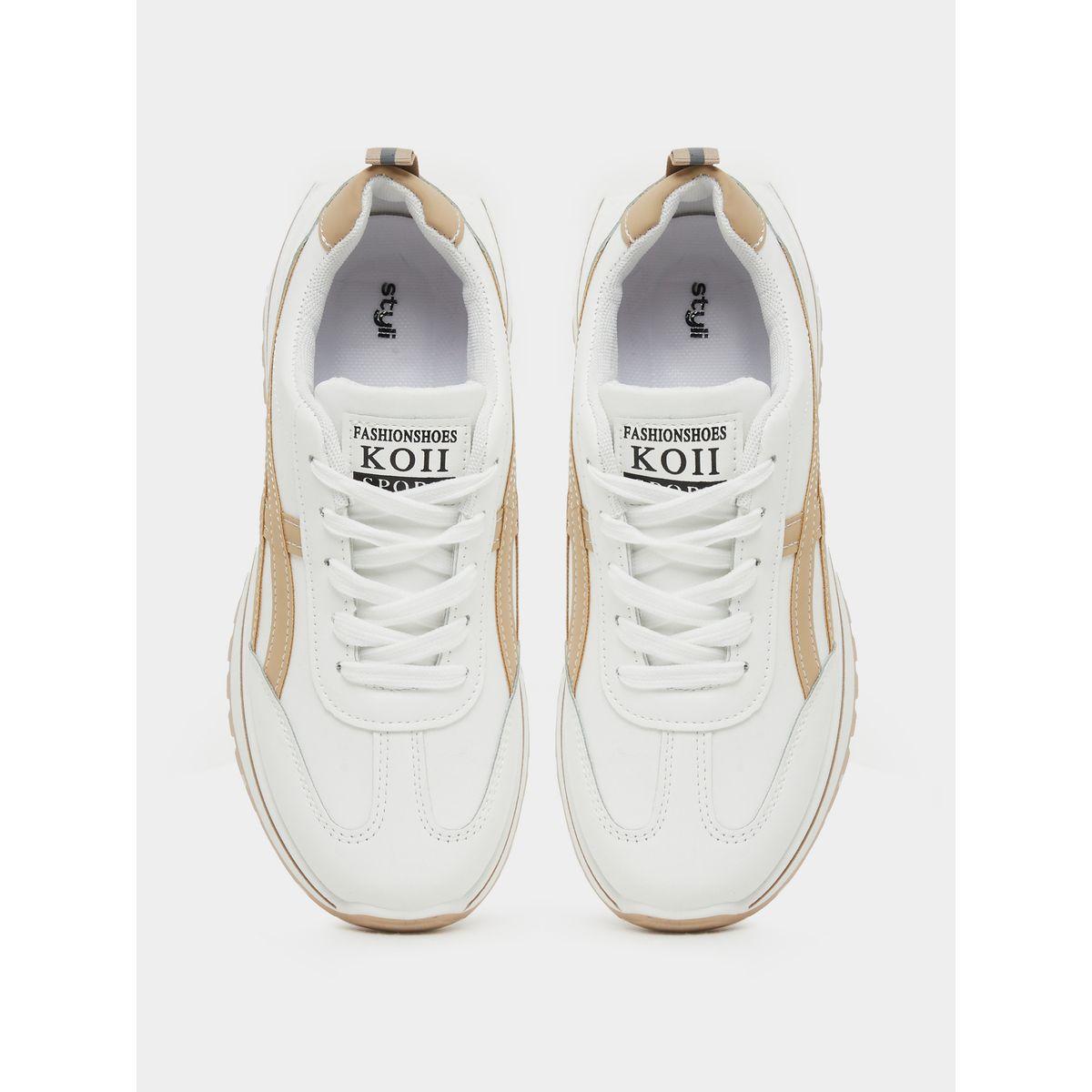 Styli Contrast Trim Lace-Up Chunky Sneakers with Back Pull Tab-women-shoes-sneakers-image-6