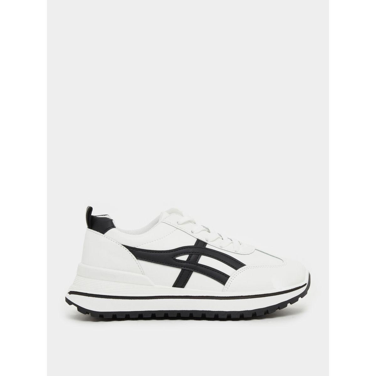 Styli Contrast Trim Lace-Up Chunky Sneakers with Back Pull Tab-women-shoes-sneakers-image-2