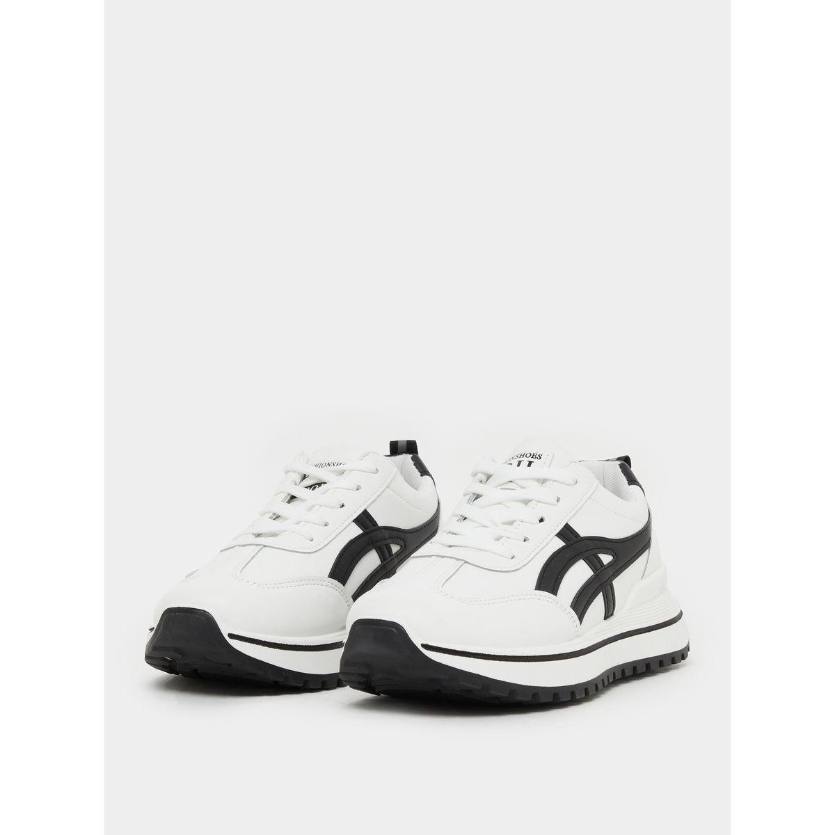 Styli Contrast Trim Lace-Up Chunky Sneakers with Back Pull Tab-women-shoes-sneakers-image-3