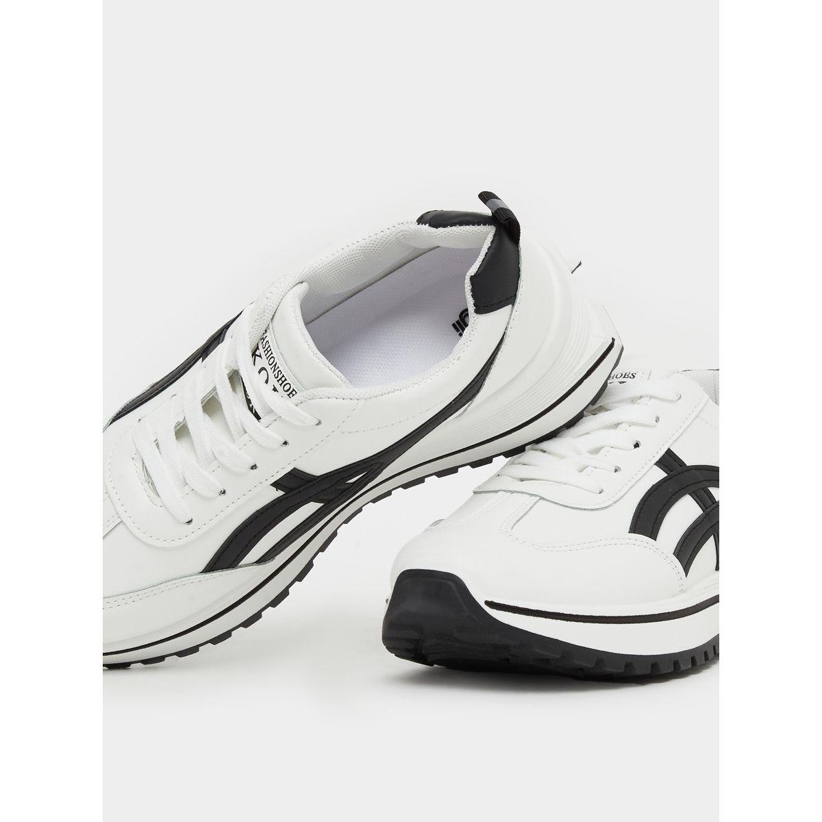 Styli Contrast Trim Lace-Up Chunky Sneakers with Back Pull Tab-women-shoes-sneakers-image-4