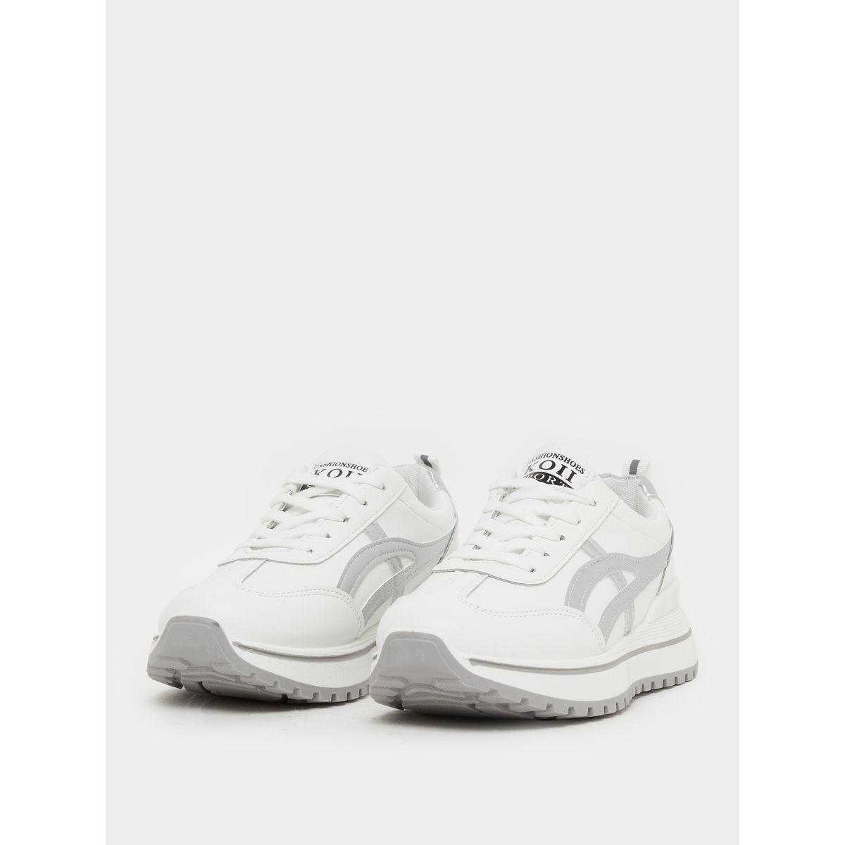 Styli Round Toe Lace-Up Chunky Sneakers with Back Pull Tab-women-shoes-sneakers-image-3