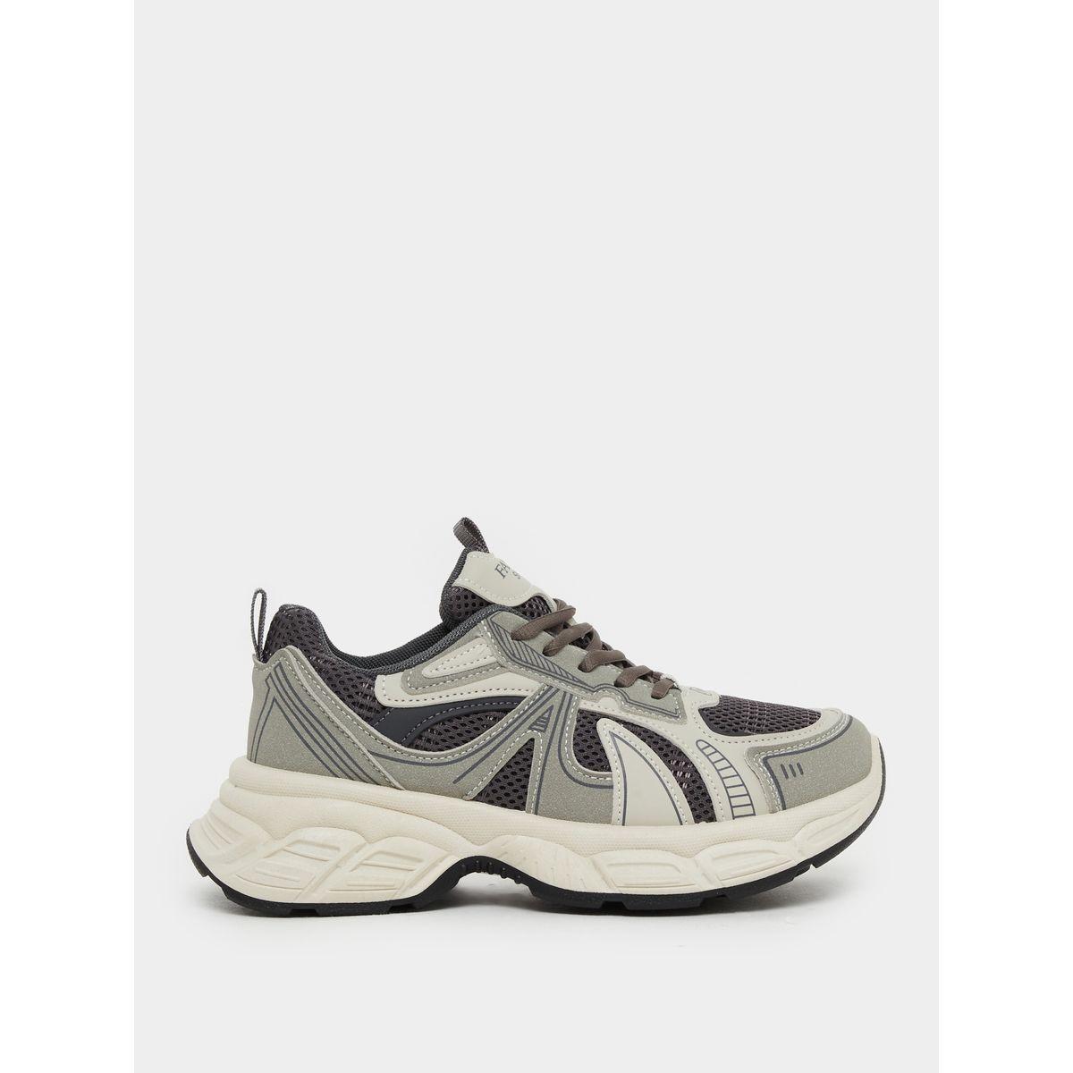 Styli Color Block Lace-Up Chunky Sneakers with Back Pull Tab-women-shoes-sneakers-image-2