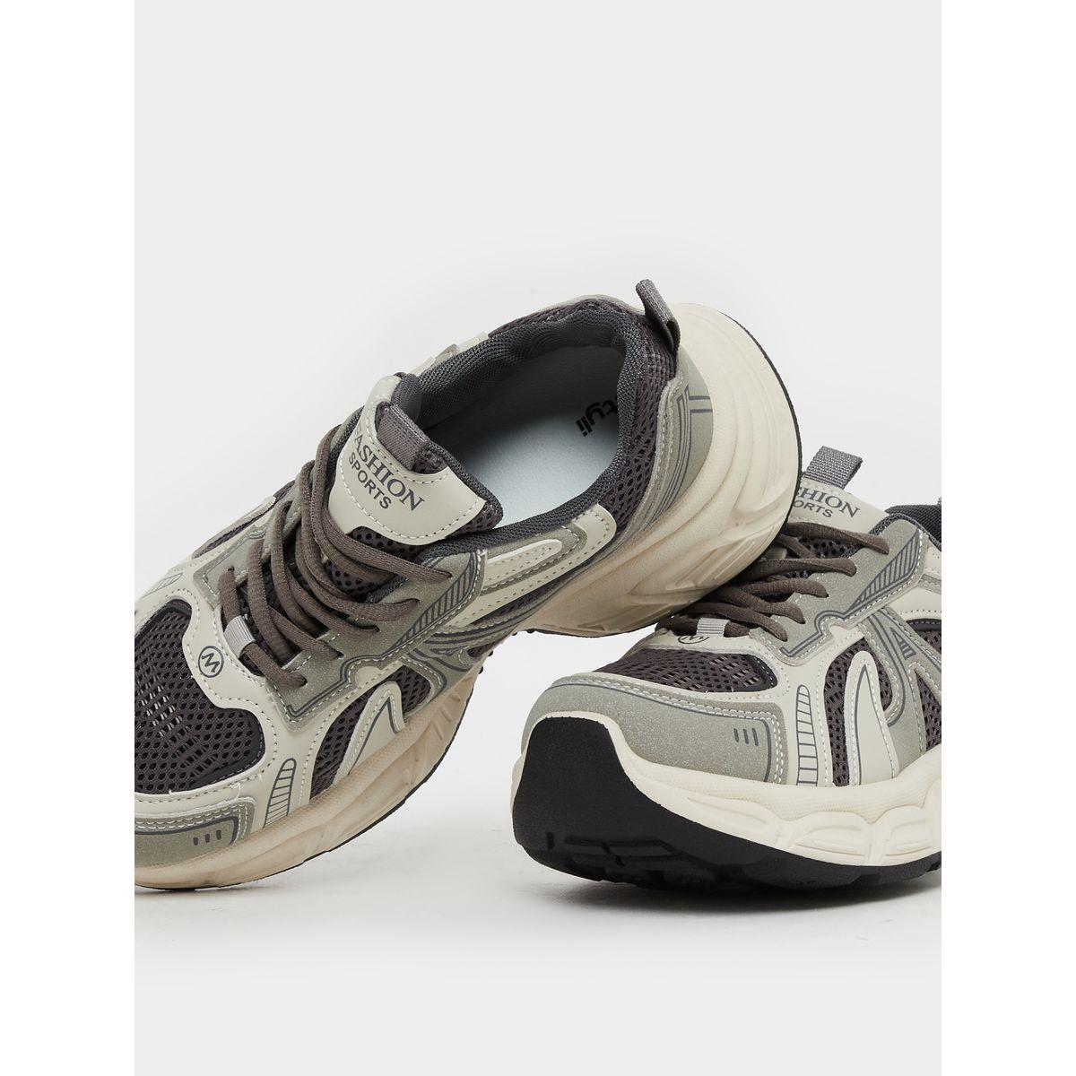 Styli Color Block Lace-Up Chunky Sneakers with Back Pull Tab-women-shoes-sneakers-image-4