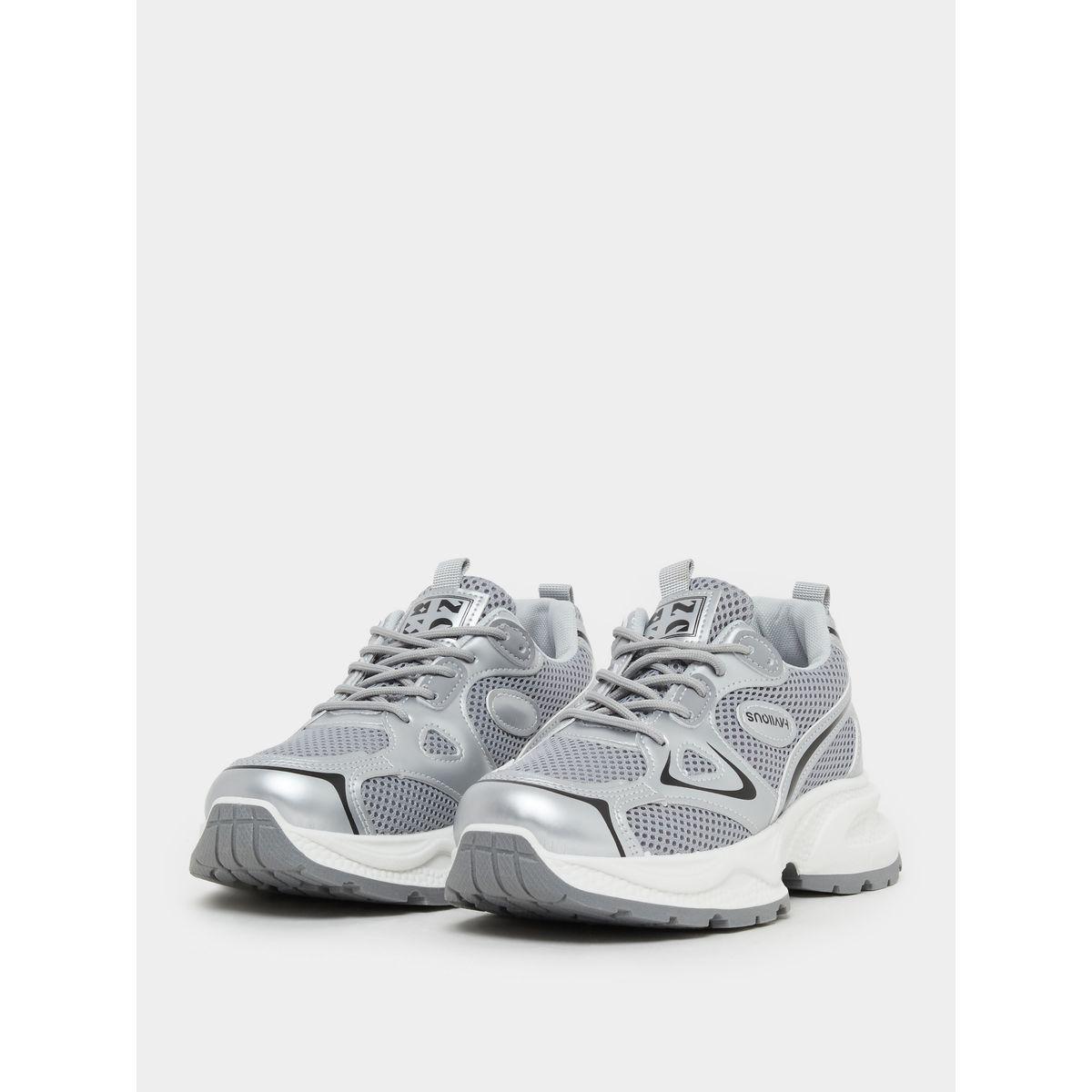 Styli Round Toe Lace-Up Chunky Sneakers with Back Pull Tab-women-shoes-sneakers-image-3