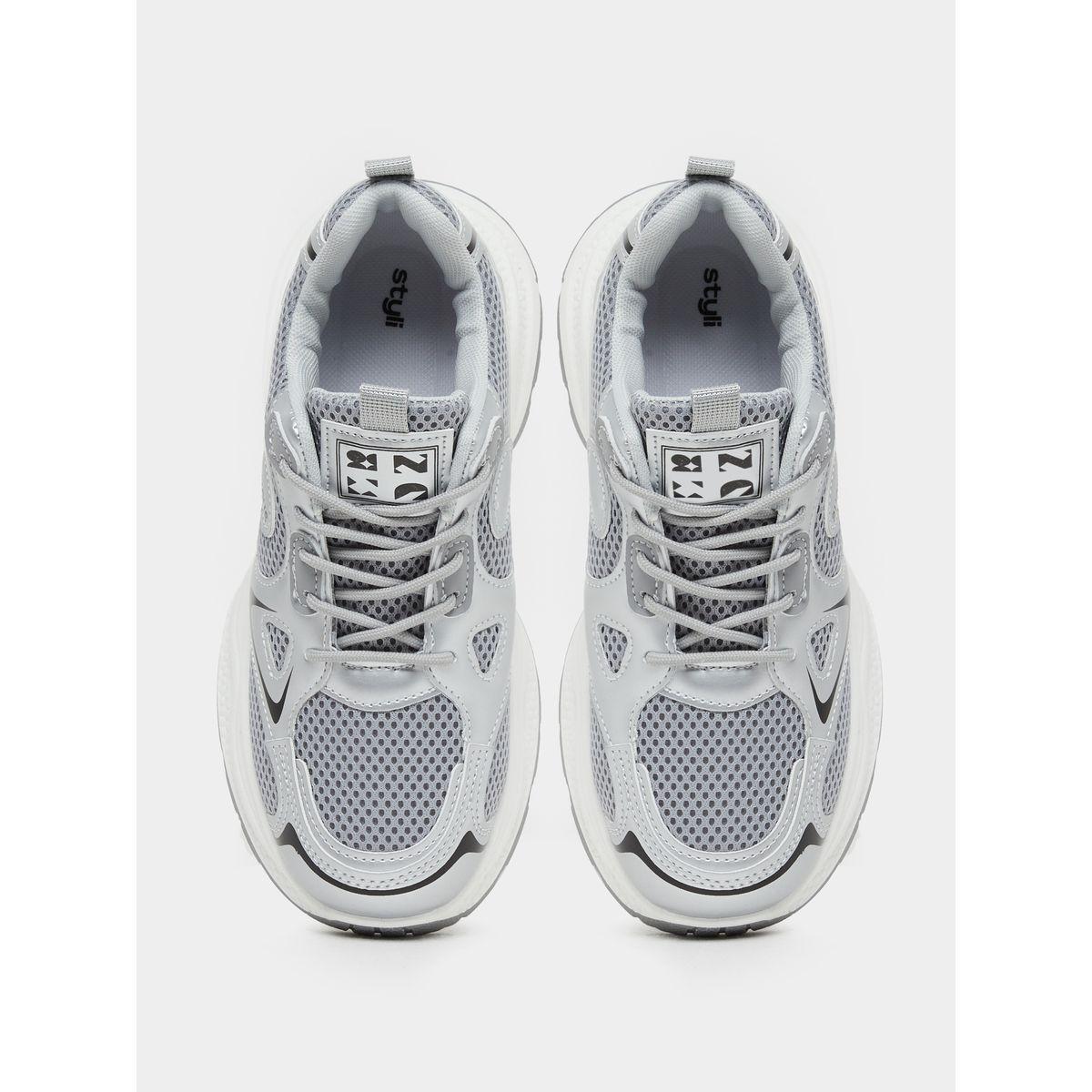 Styli Round Toe Lace-Up Chunky Sneakers with Back Pull Tab-women-shoes-sneakers-image-6