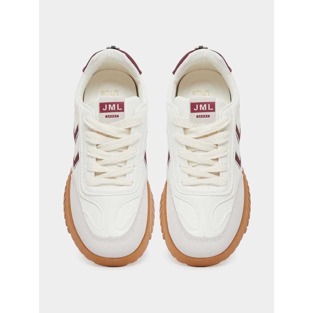 Styli Retro Sole Panelled Lace-Up Sneakers-women-shoes-sneakers-image-5