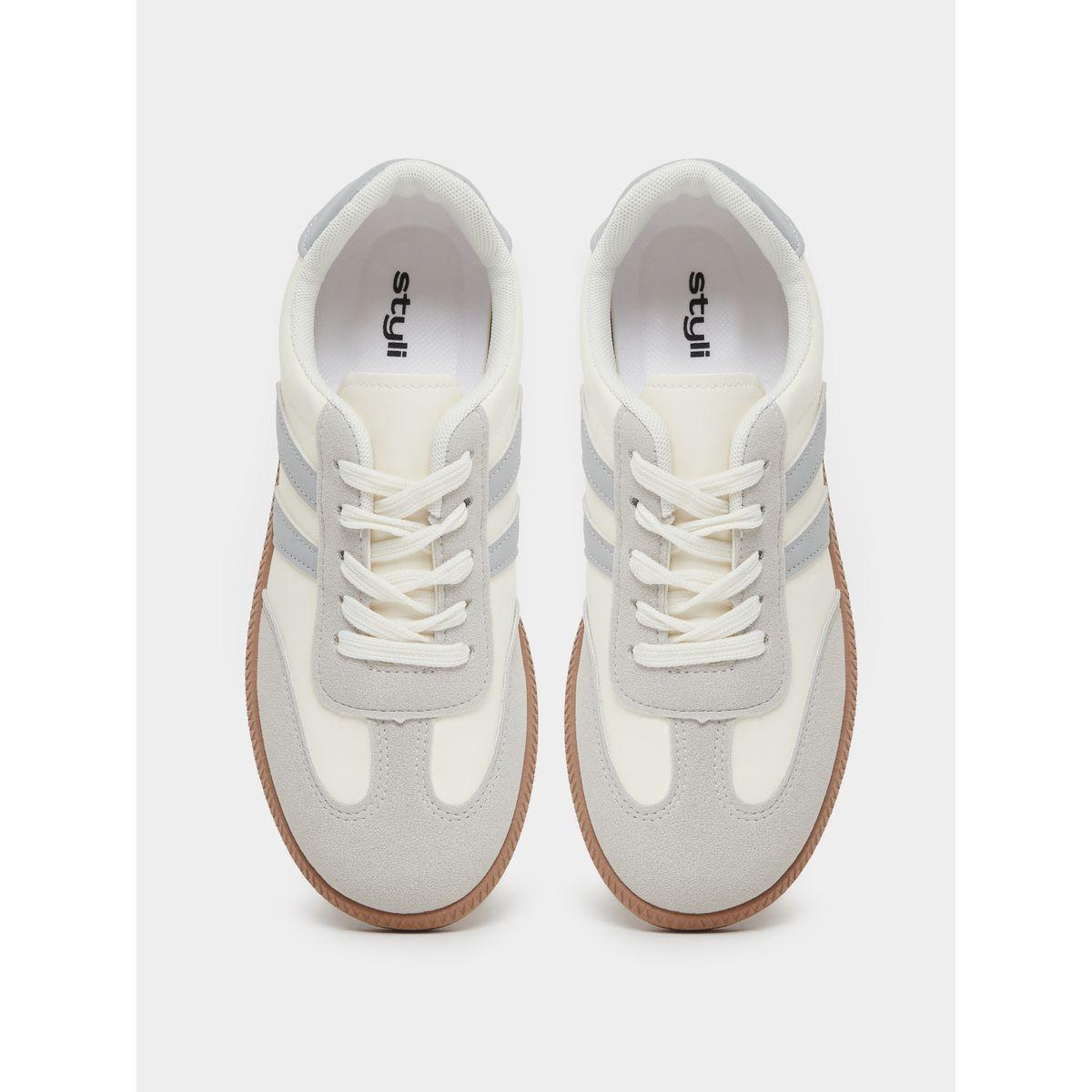 Styli Panelled Lace Up Sneakers-women-shoes-sneakers-image-5