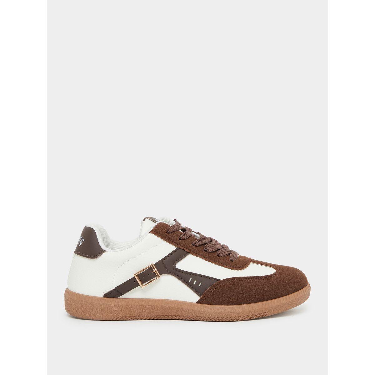 حذاء سنيكرز بنمط كتل الالوان مع رباط غلق-women-shoes-sneakers-image-1