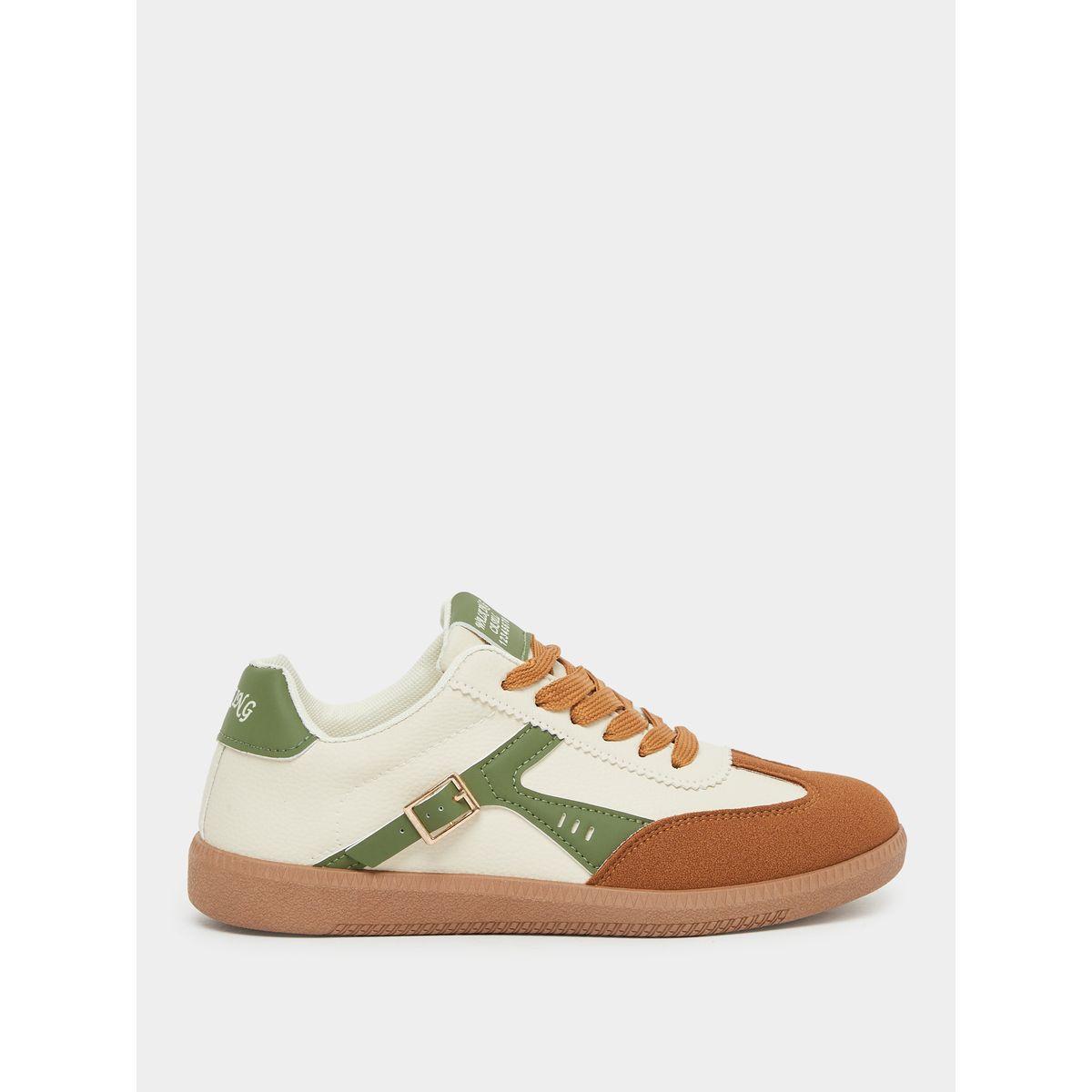 Styli Color Block Buckle Detail Lace Up Sneakers-women-shoes-sneakers-image-1