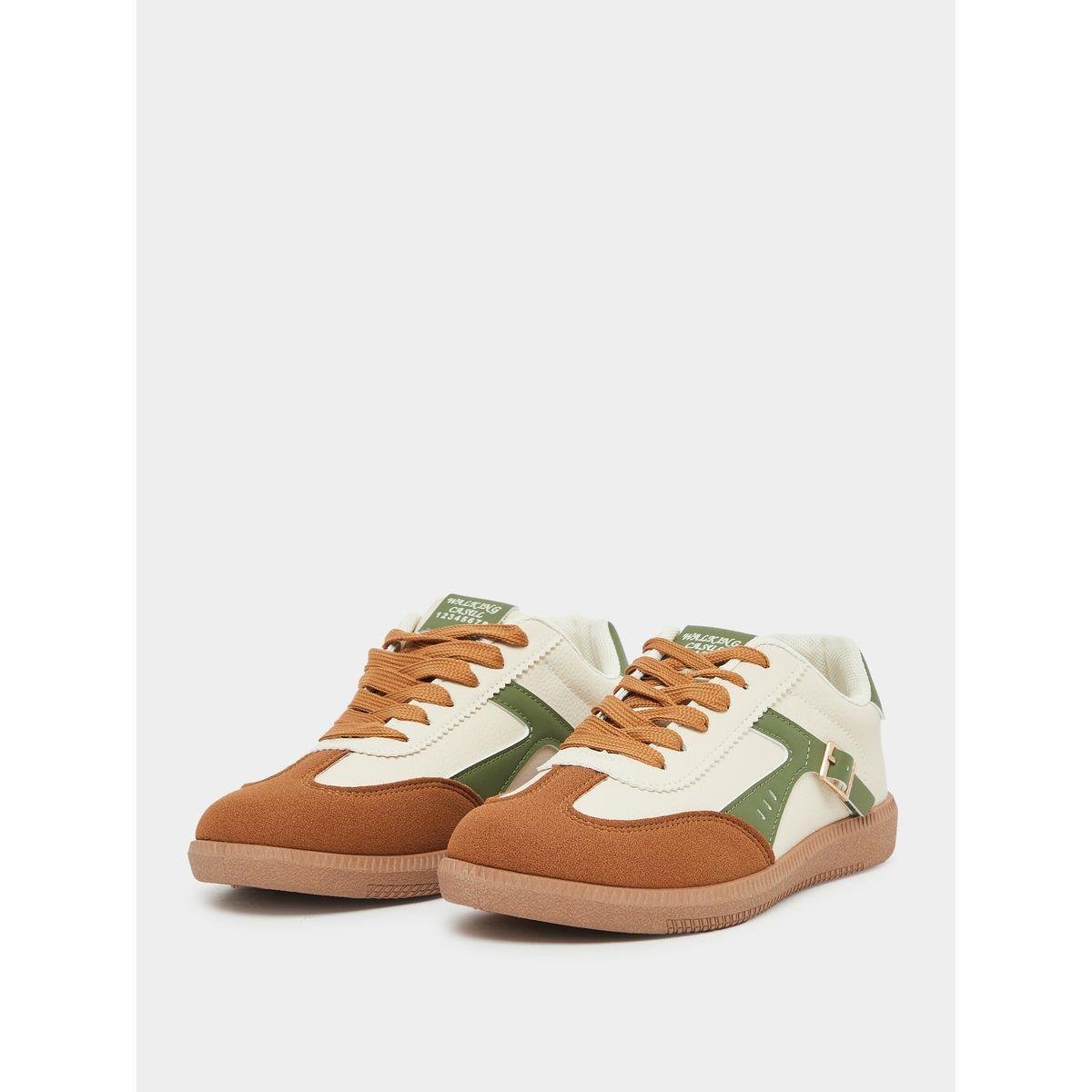 Styli Color Block Buckle Detail Lace Up Sneakers-women-shoes-sneakers-image-2