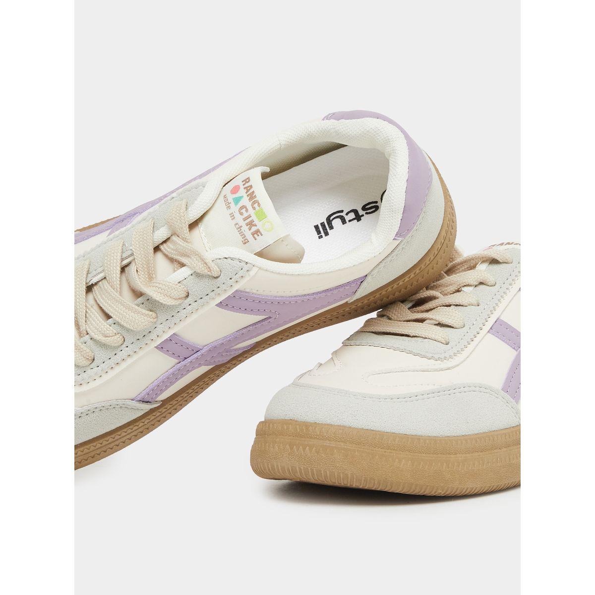 Styli Panelled Lace Up Sneakers-women-shoes-sneakers-image-3