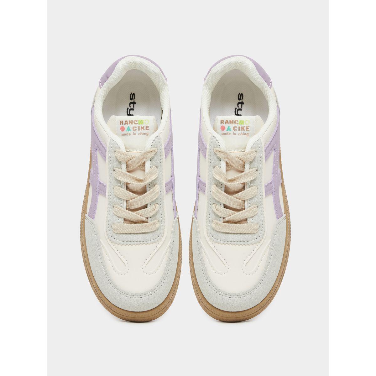 Styli Panelled Lace Up Sneakers-women-shoes-sneakers-image-5