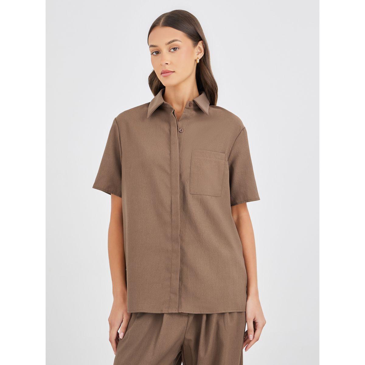 Styli Spread Collar Short Sleeve Shirt and Pants Co-Ords-women-clothing-coordsets-image-3