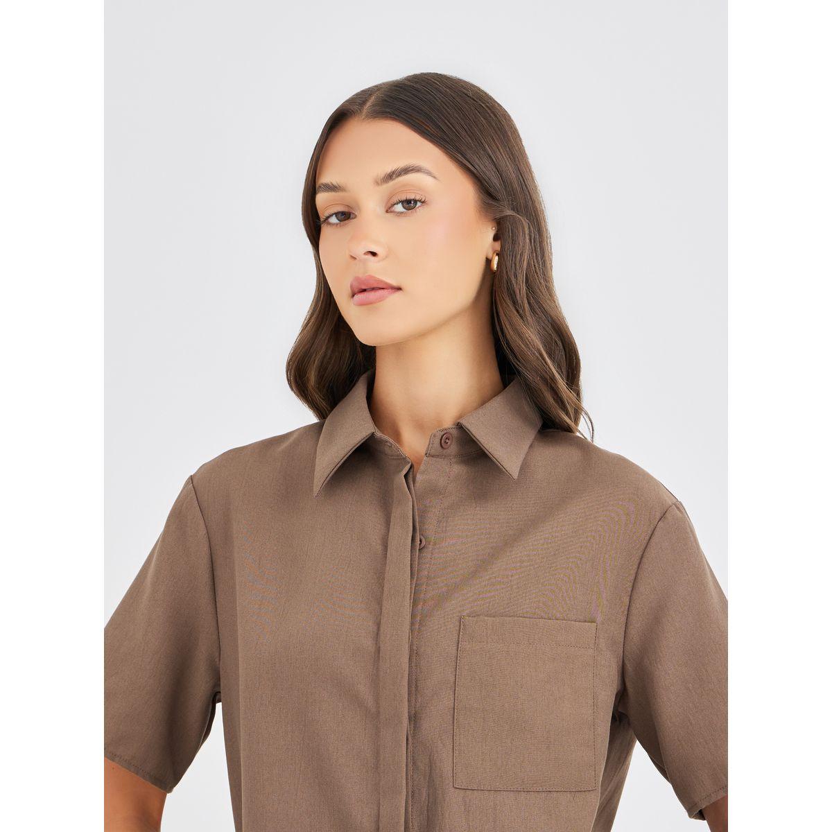 Styli Spread Collar Short Sleeve Shirt and Pants Co-Ords-women-clothing-coordsets-image-4