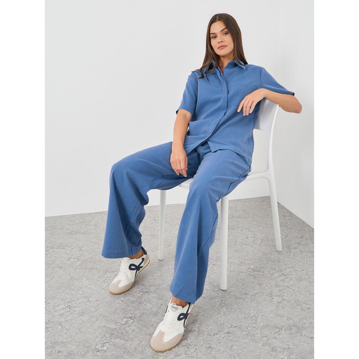 Styli Spread Collar Short Sleeve Shirt and Pants Co-Ords-women-clothing-coordsets-image-1