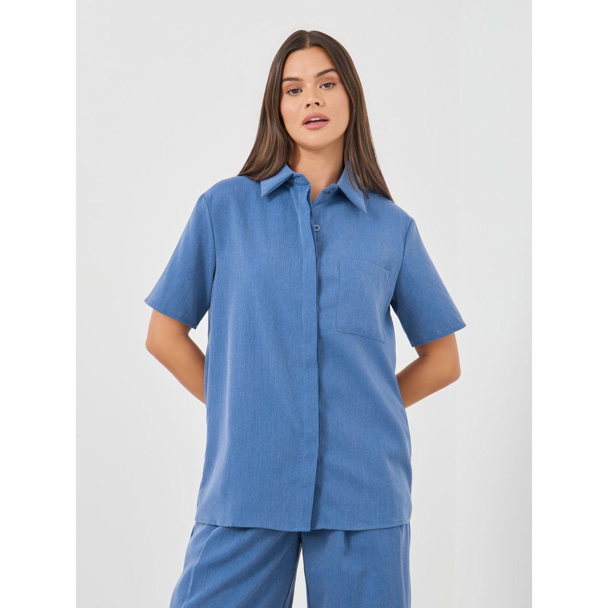 Styli Spread Collar Short Sleeve Shirt and Pants Co-Ords-women-clothing-coordsets-image-3