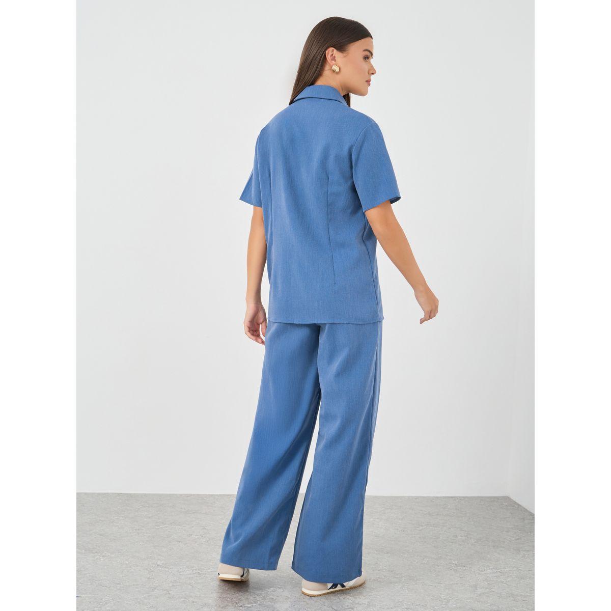 Styli Spread Collar Short Sleeve Shirt and Pants Co-Ords-women-clothing-coordsets-image-5