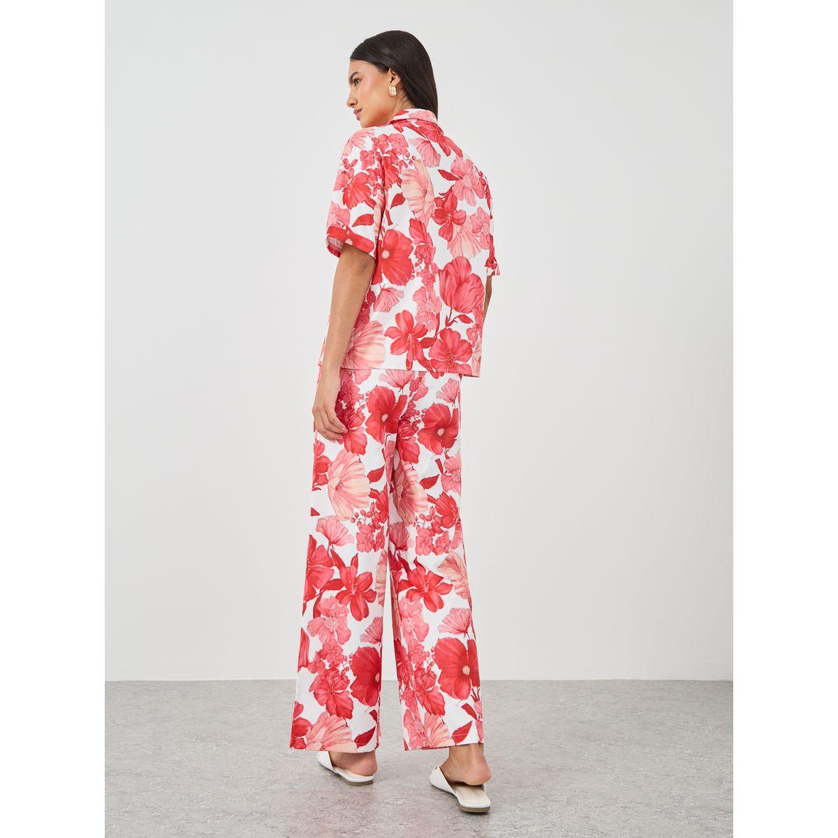 Styli Printed Collared Buttoned Shirt and Pants Co-Ords-women-clothing-coordsets-image-5