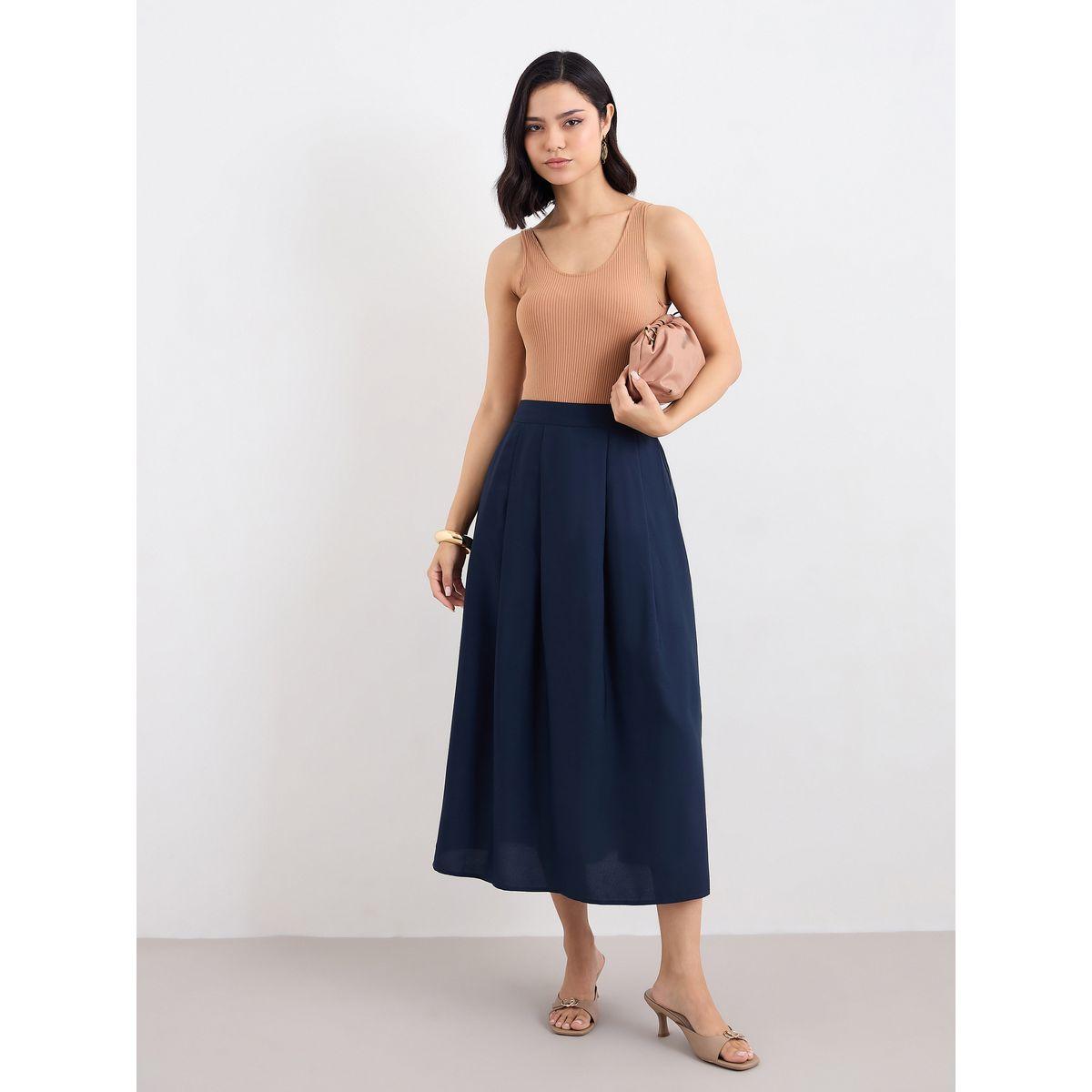 تنورة ميدي مزينة بكسرات-women-clothing-bottoms-skirts-image-1